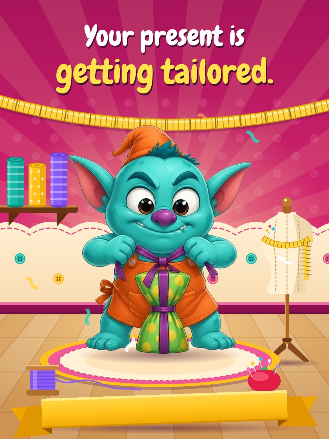 Ribbon Tailor Funny Birthday Card