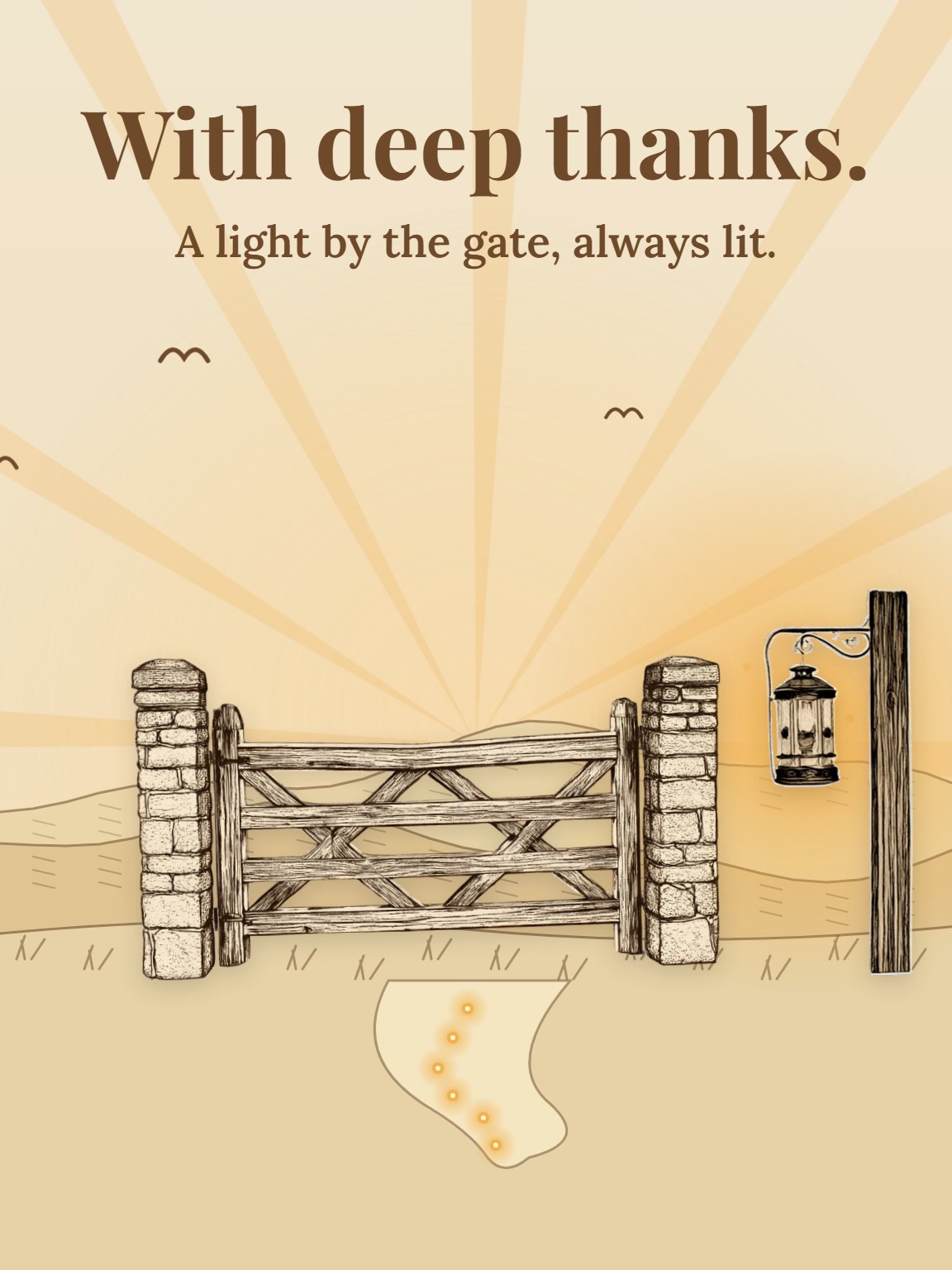 Lamp and Open Gate Clergy Appreciation Card