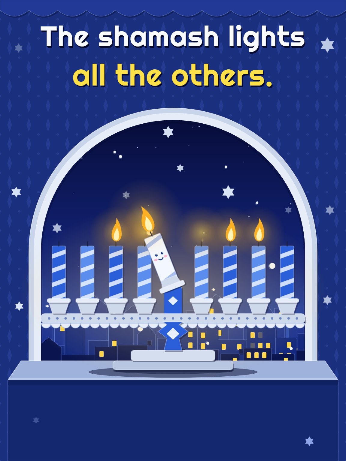 The Helper Candle Hanukkah Card