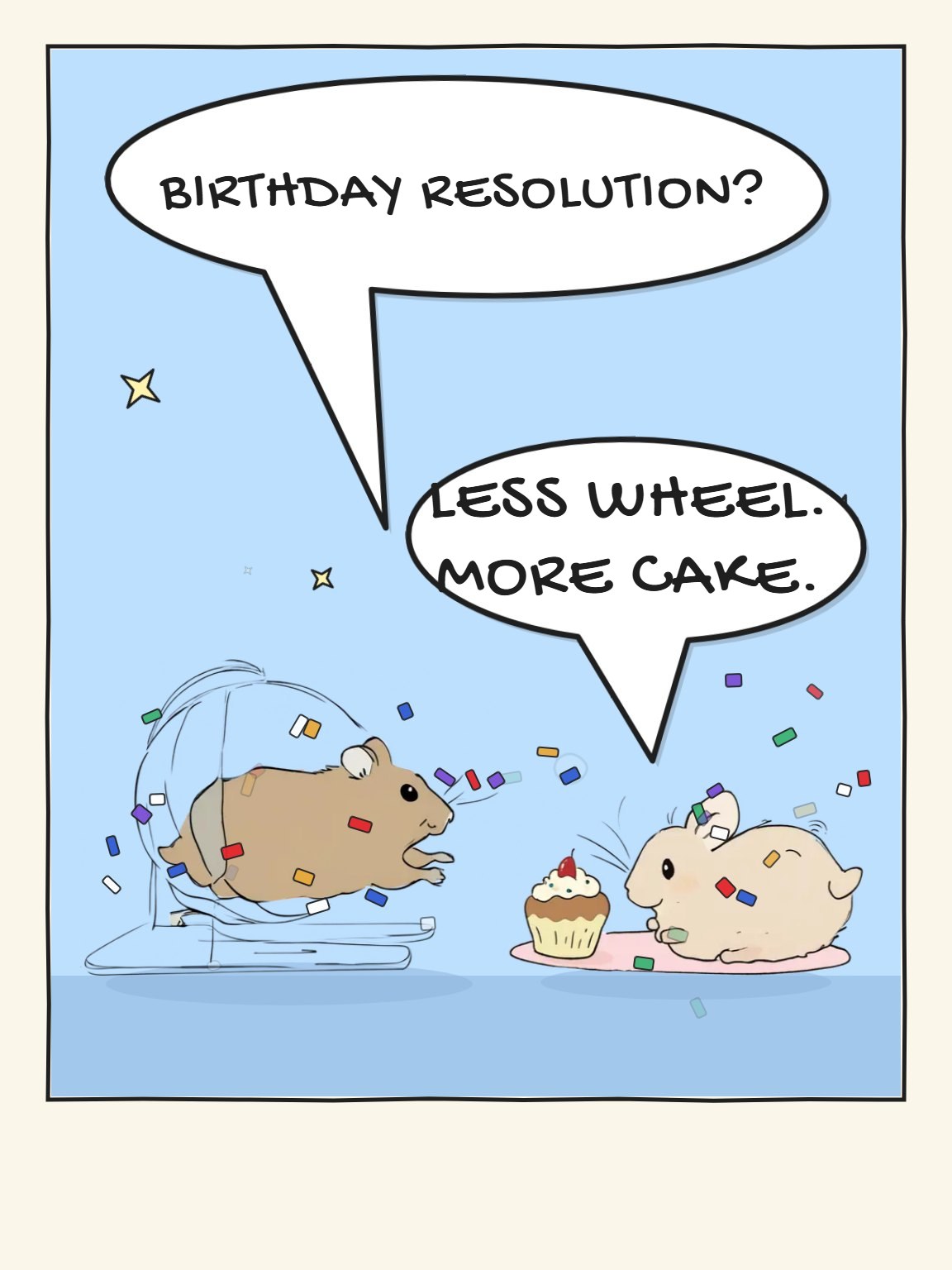 Less Wheel More Cake Funny Birthday Card