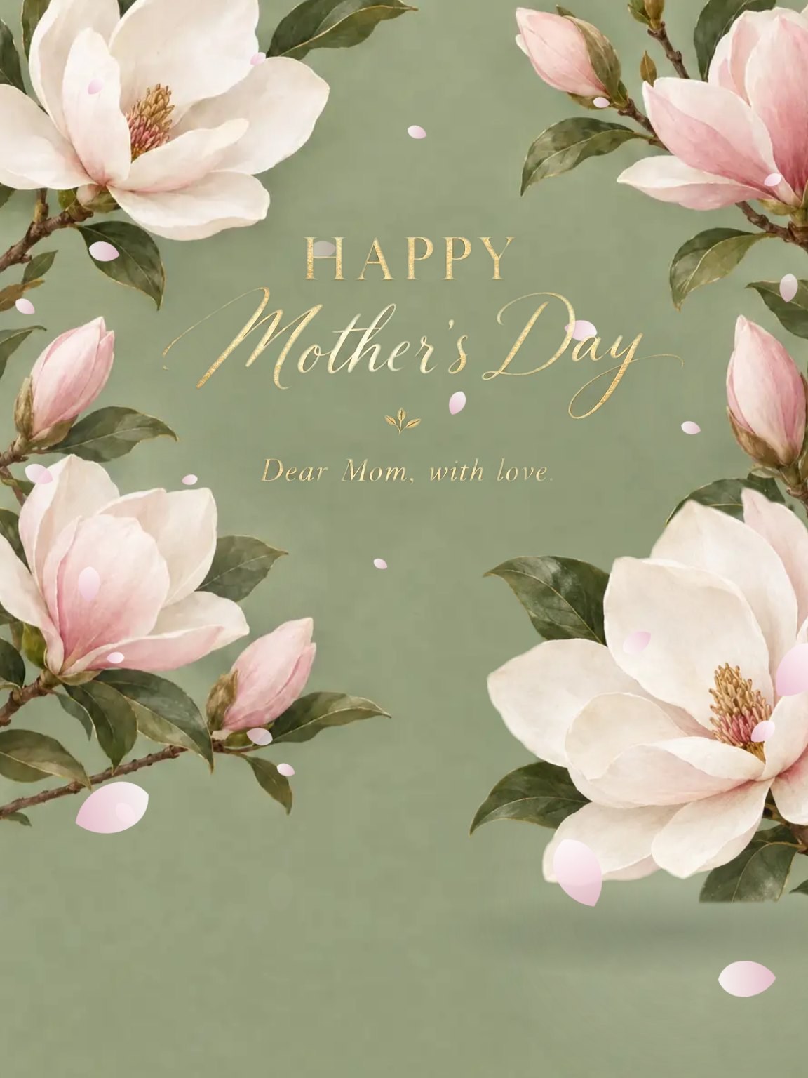 White Magnolia Mother's Day Card