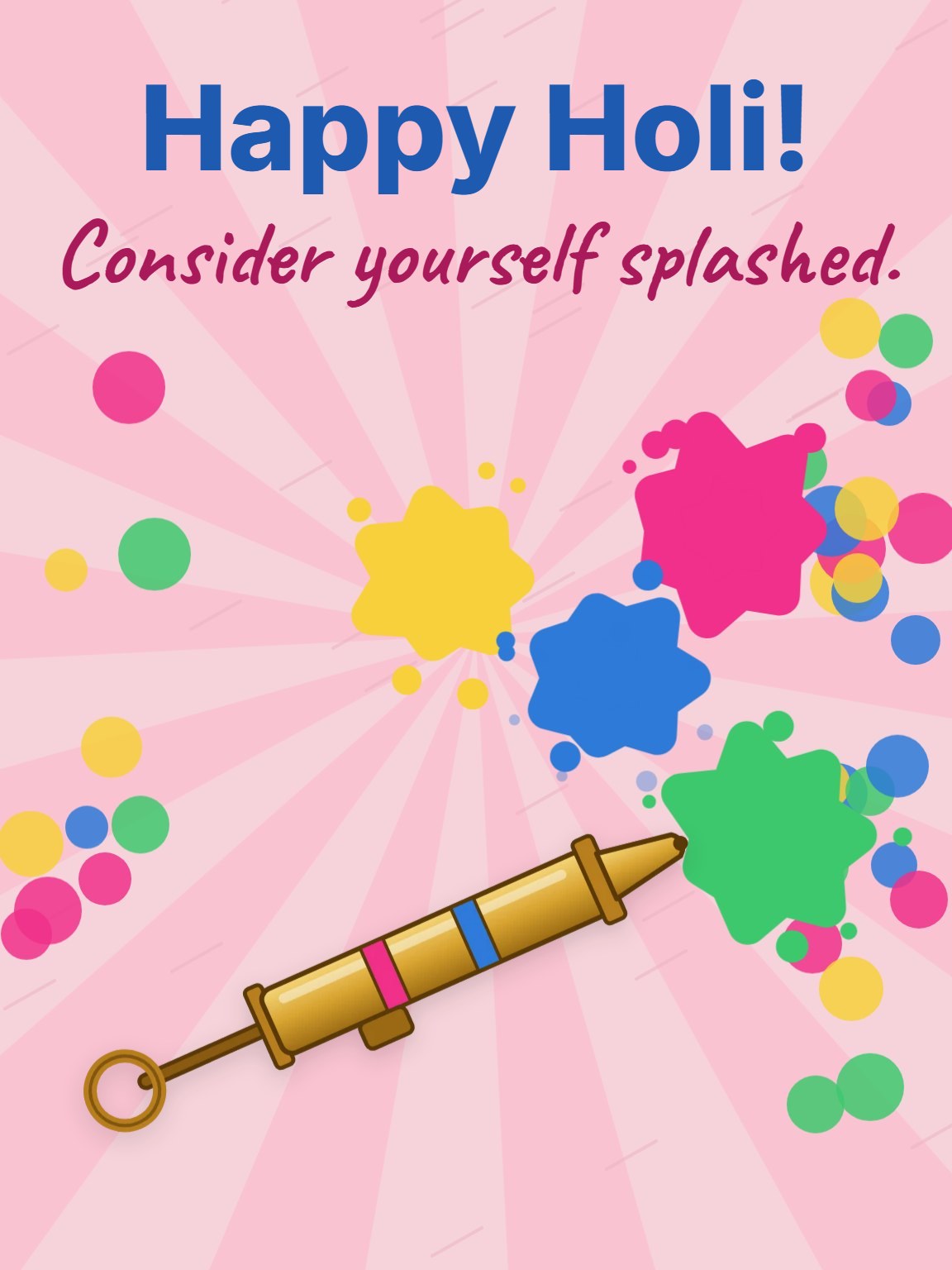 Pichkari Spray Holi Card