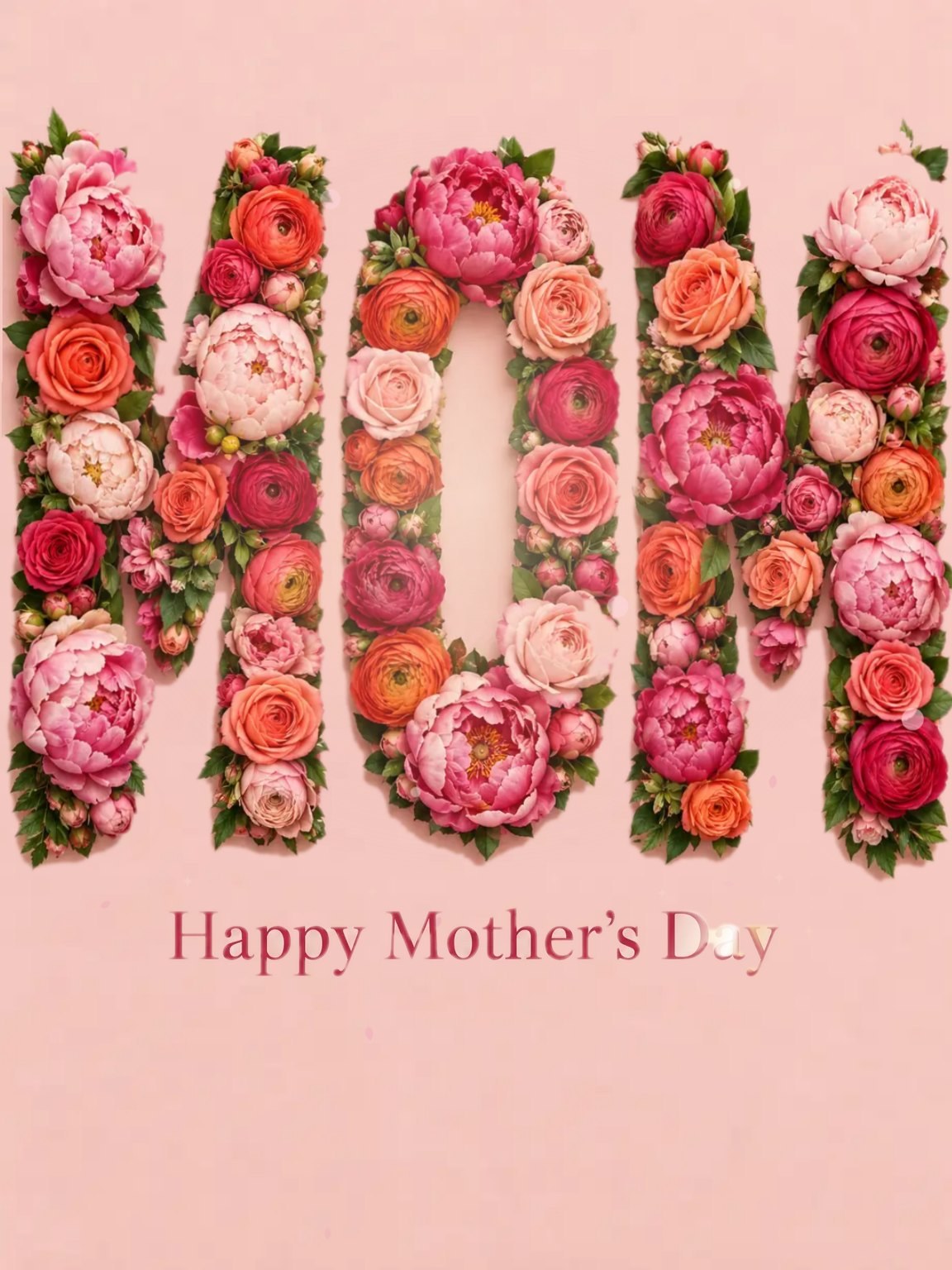 Flower Letters Mother's Day Card