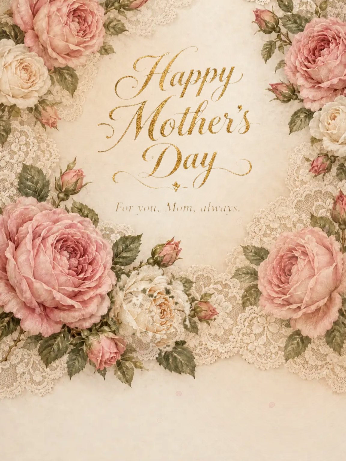 Vintage Roses Mother's Day Card