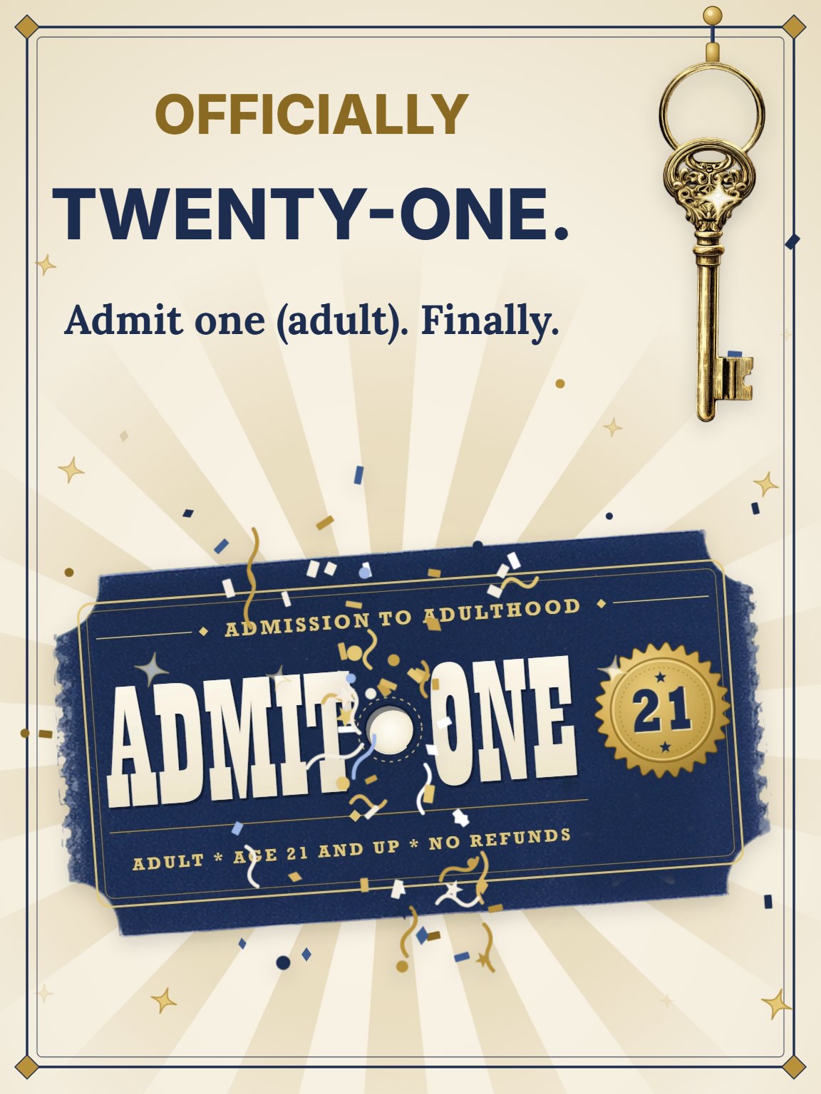 Officially Twenty-One Birthday Card