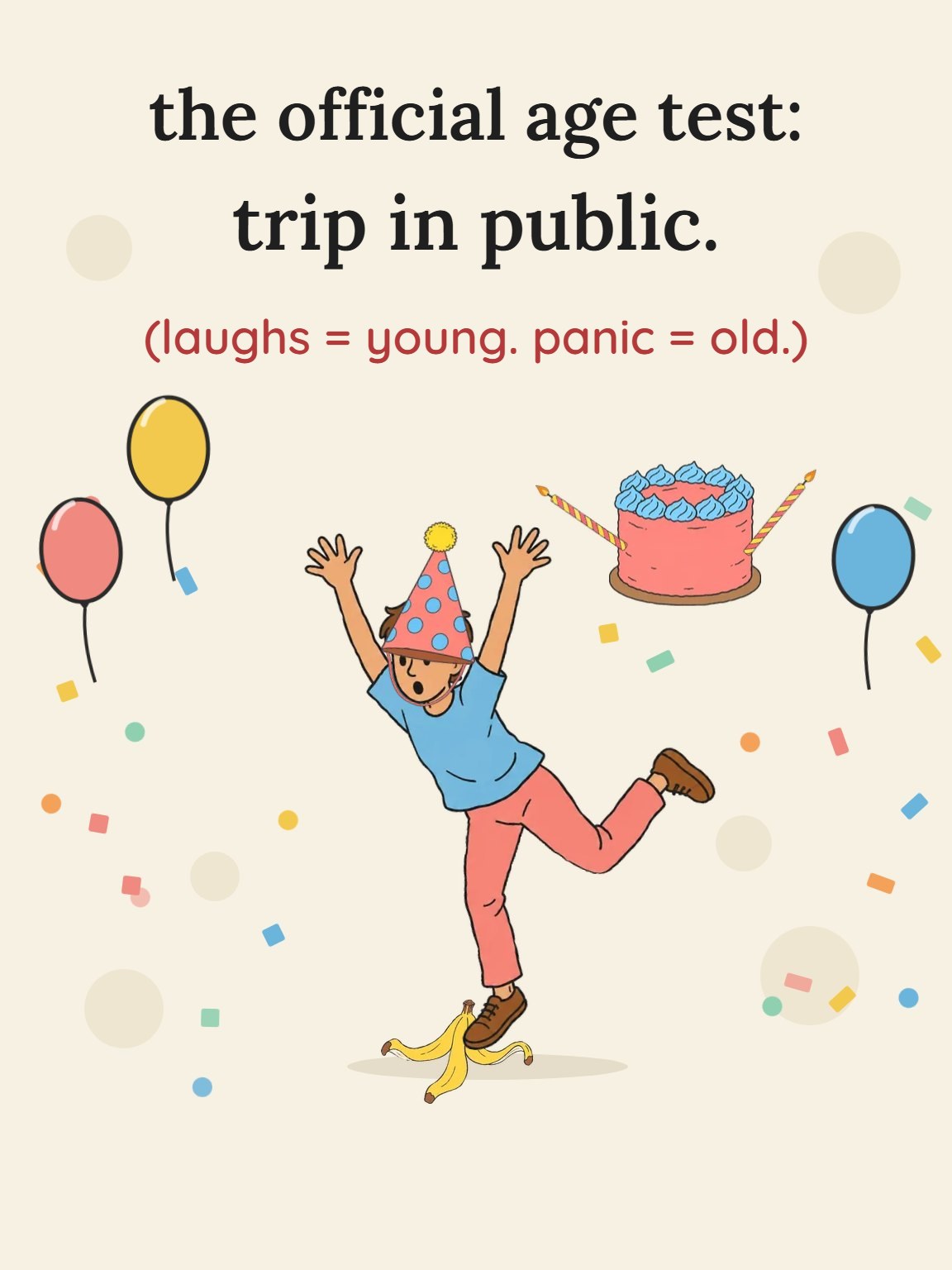 The Official Age Test Funny Birthday Card