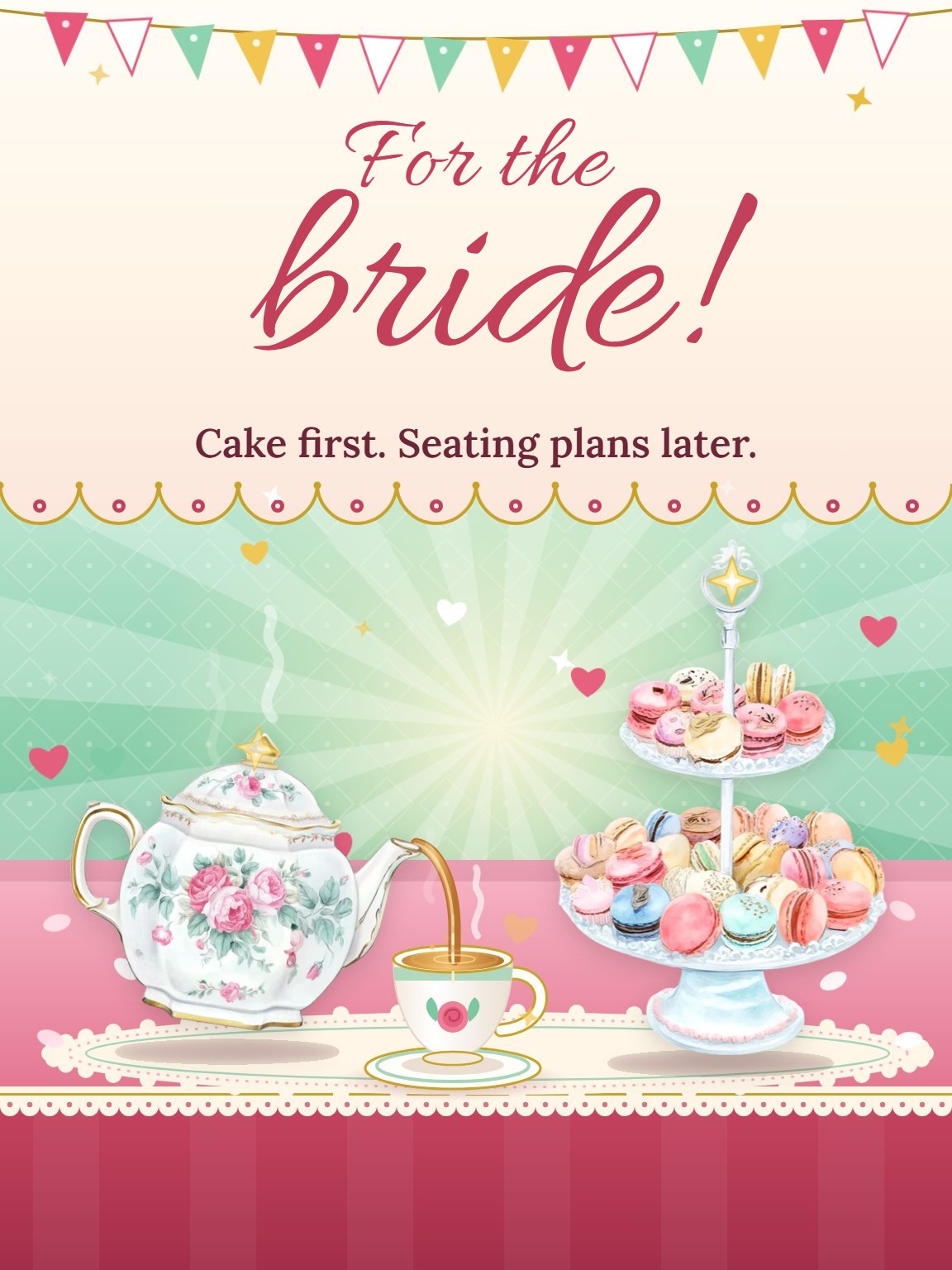 Tea Table for the Bride Bridal Shower Card