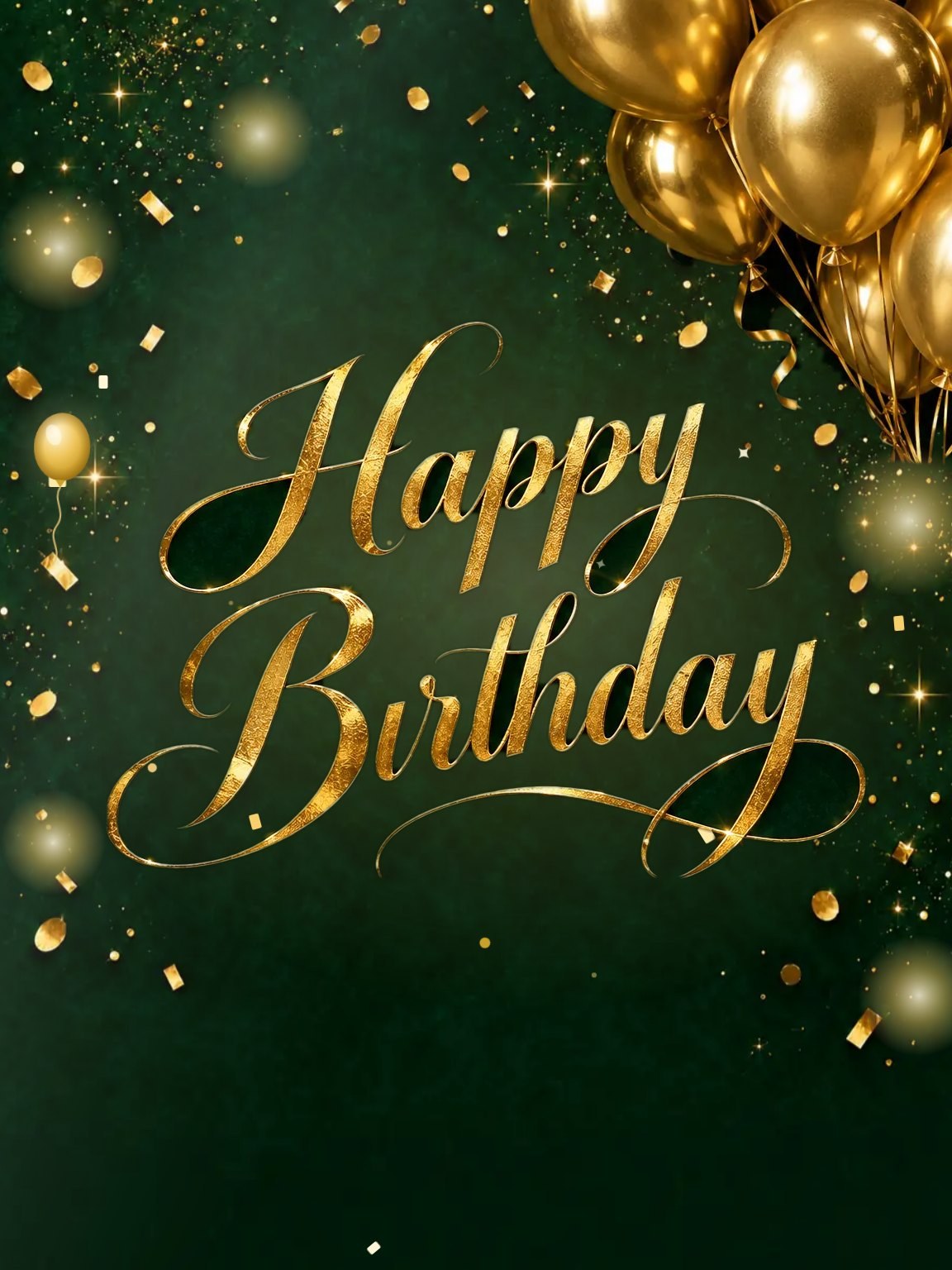 Gold and Emerald Birthday Card