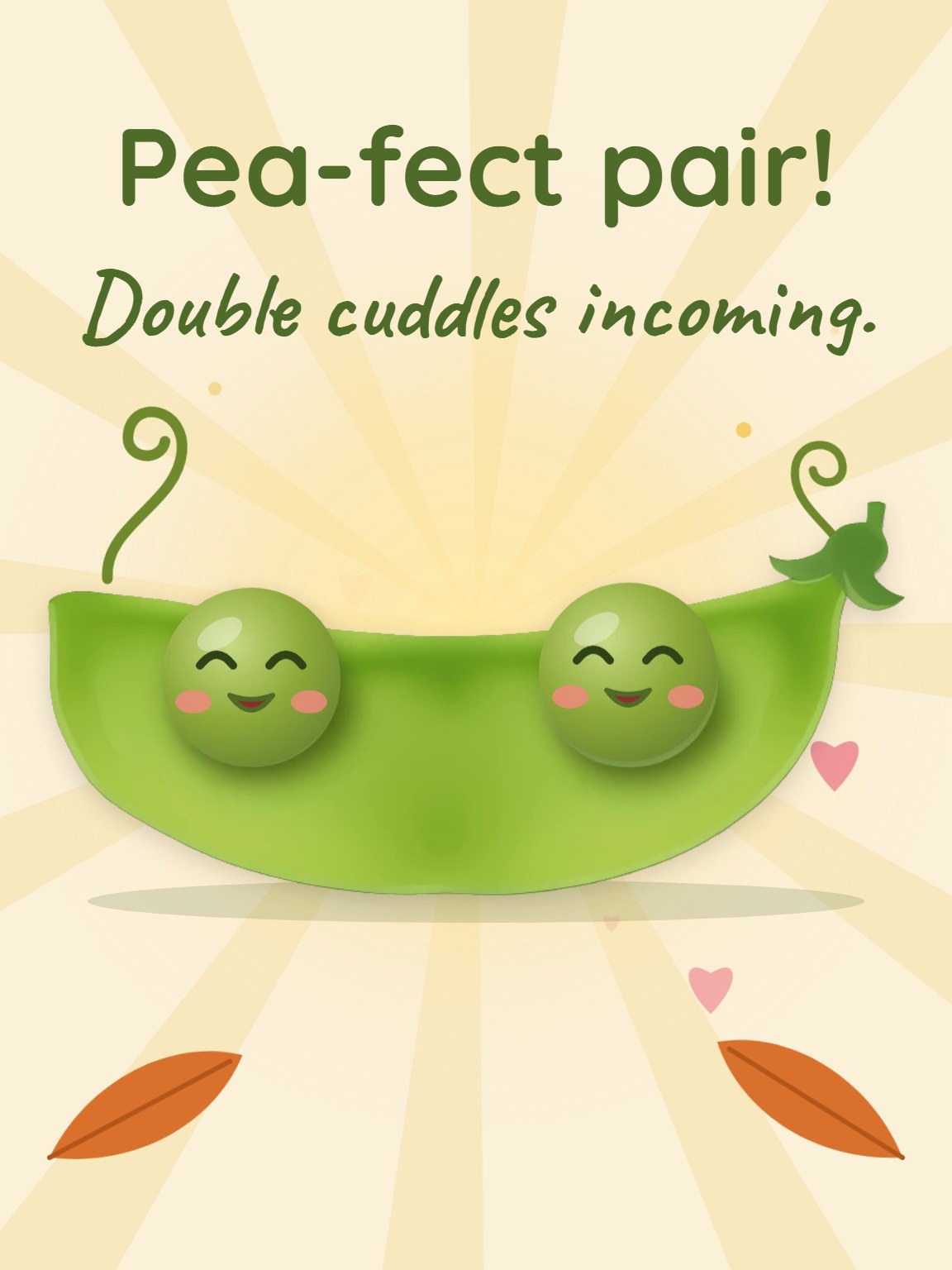 Two Peas, One Pod New Baby Twins Card