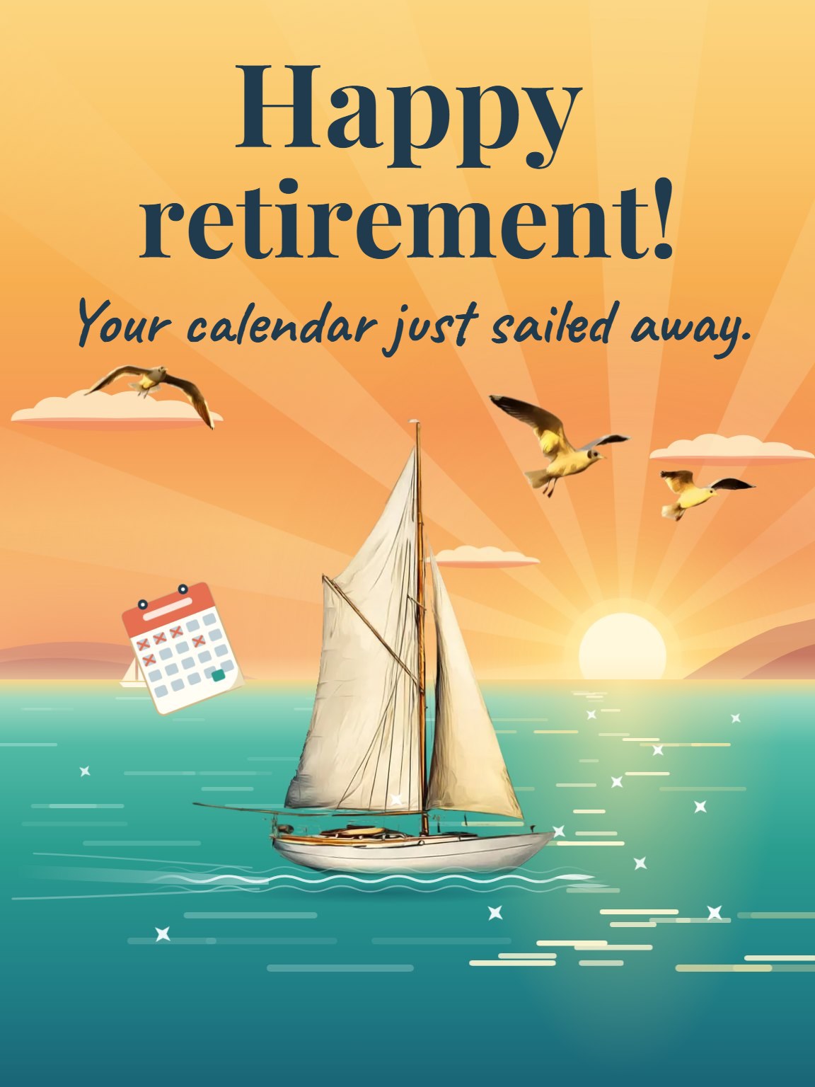 Gone Sailing Retirement Card
