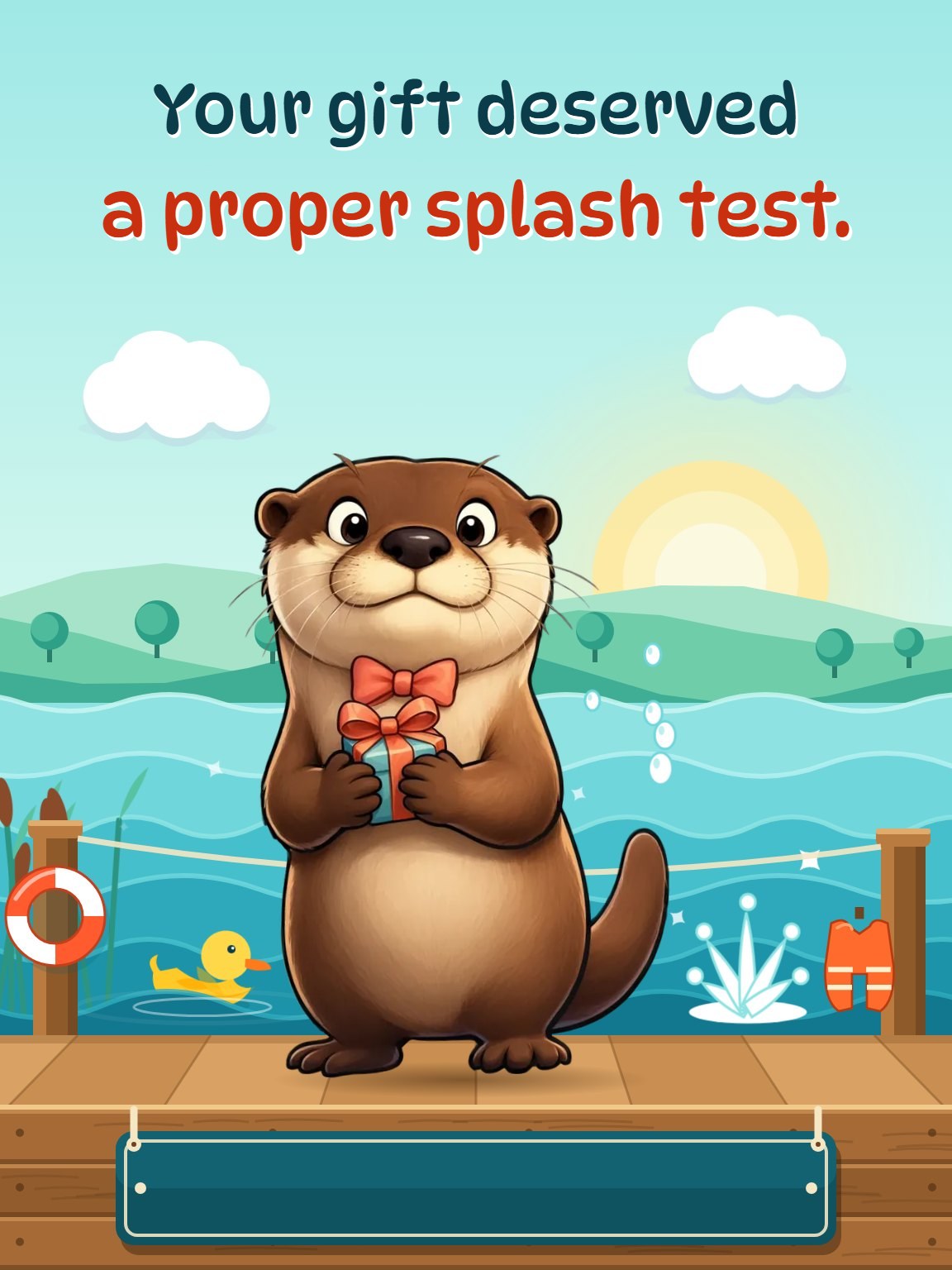Otter Splash Test Funny Birthday Card