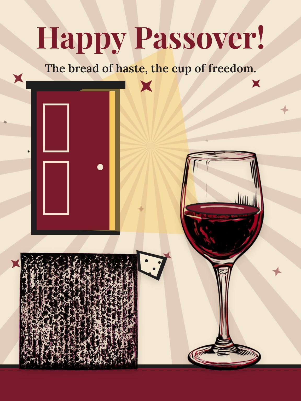 Matzah and Wine Passover Card