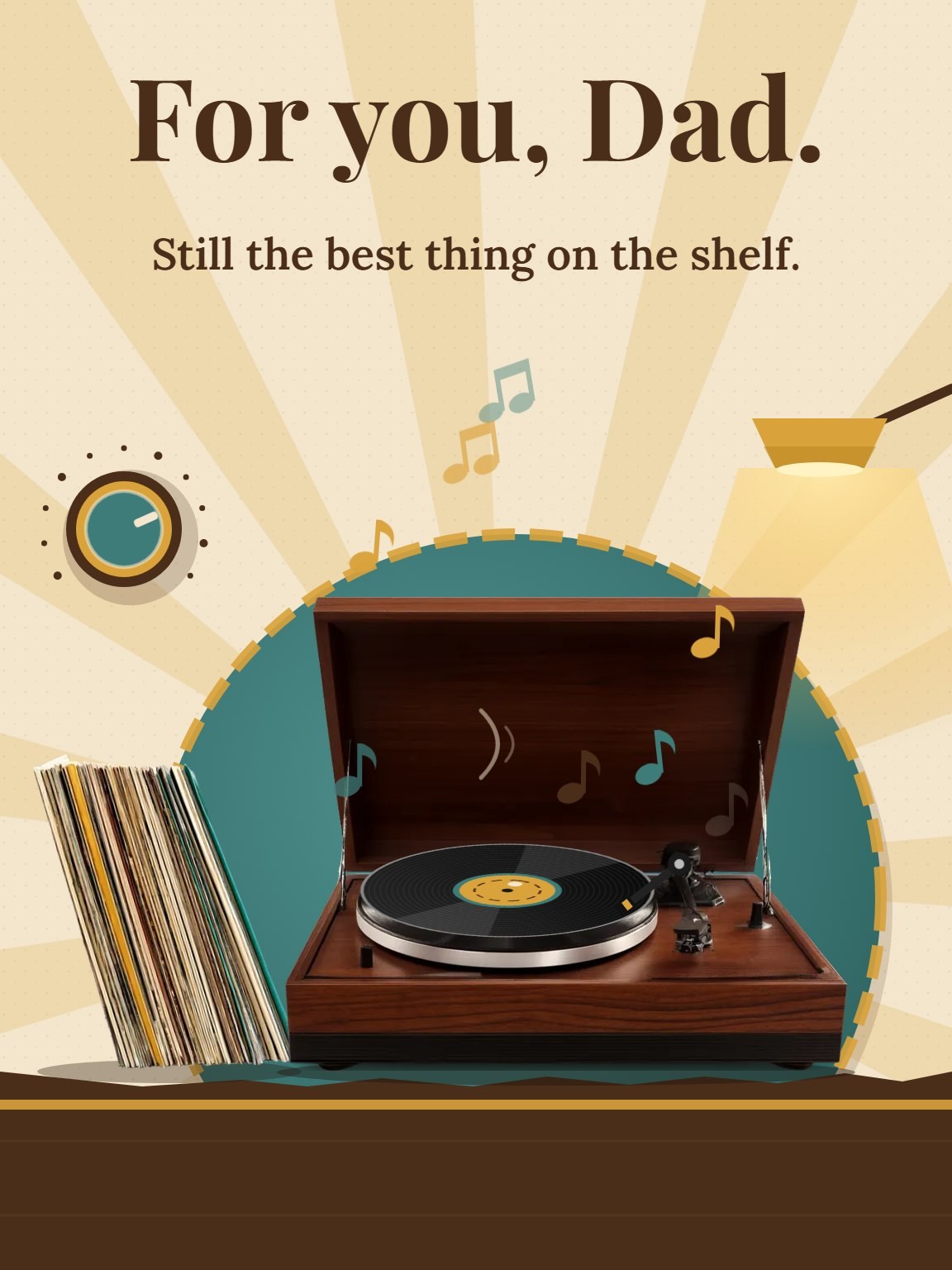 Dad's Record Shelf Father's Day Card