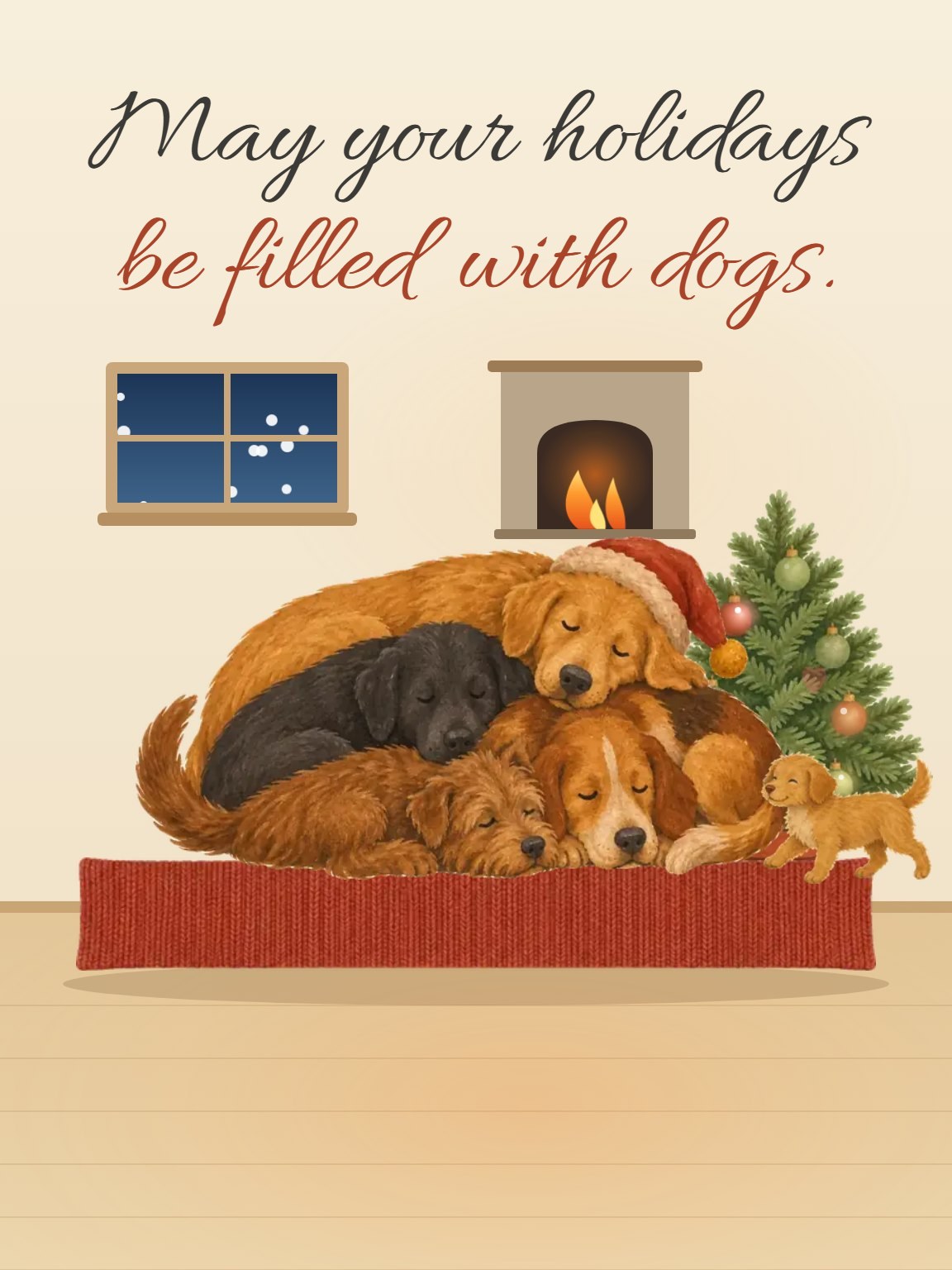Filled With Dogs Christmas Card