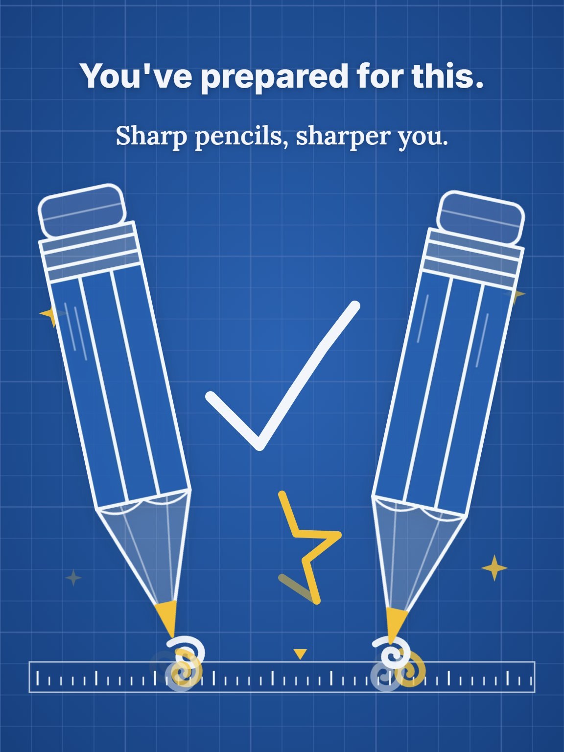 Two Sharp Pencils Good Luck Card