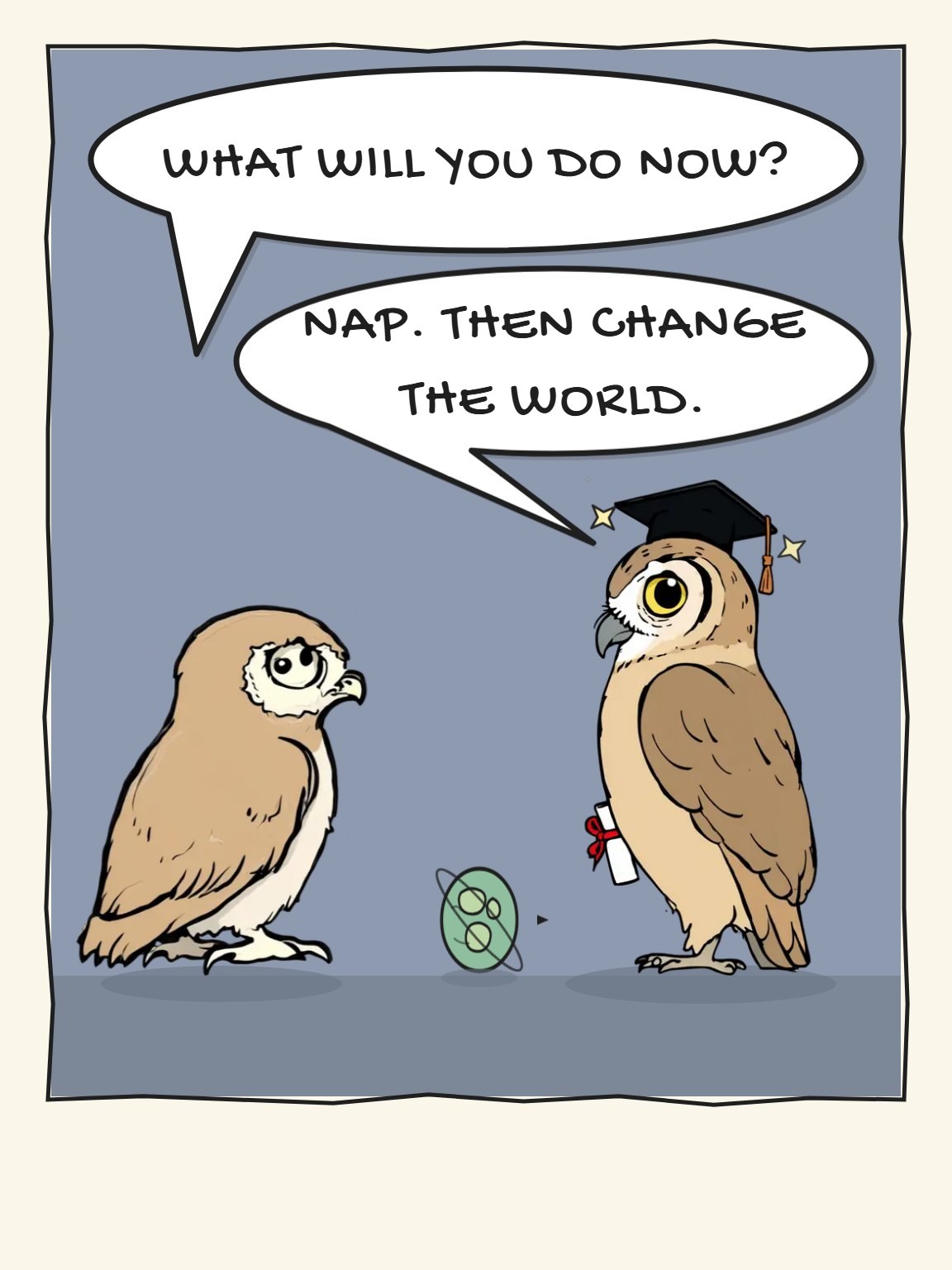 Nap Then World Graduation Card