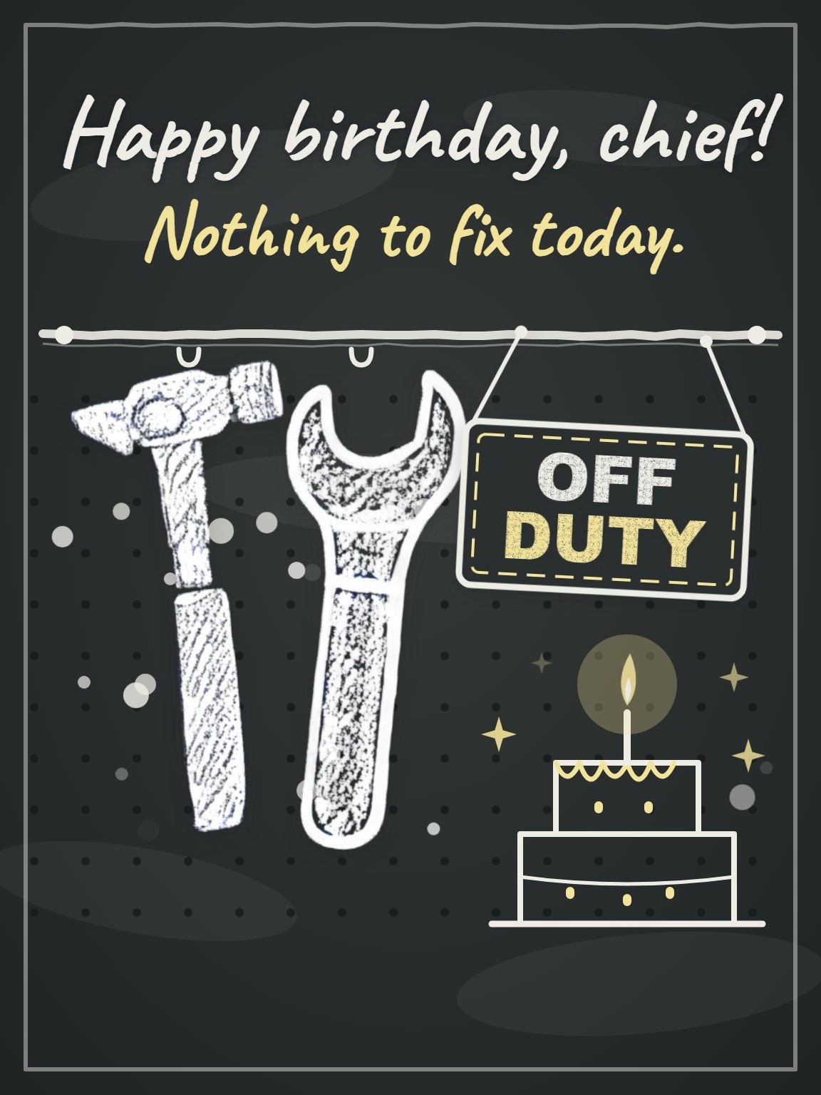 Chalked Pegboard Dad Birthday Card
