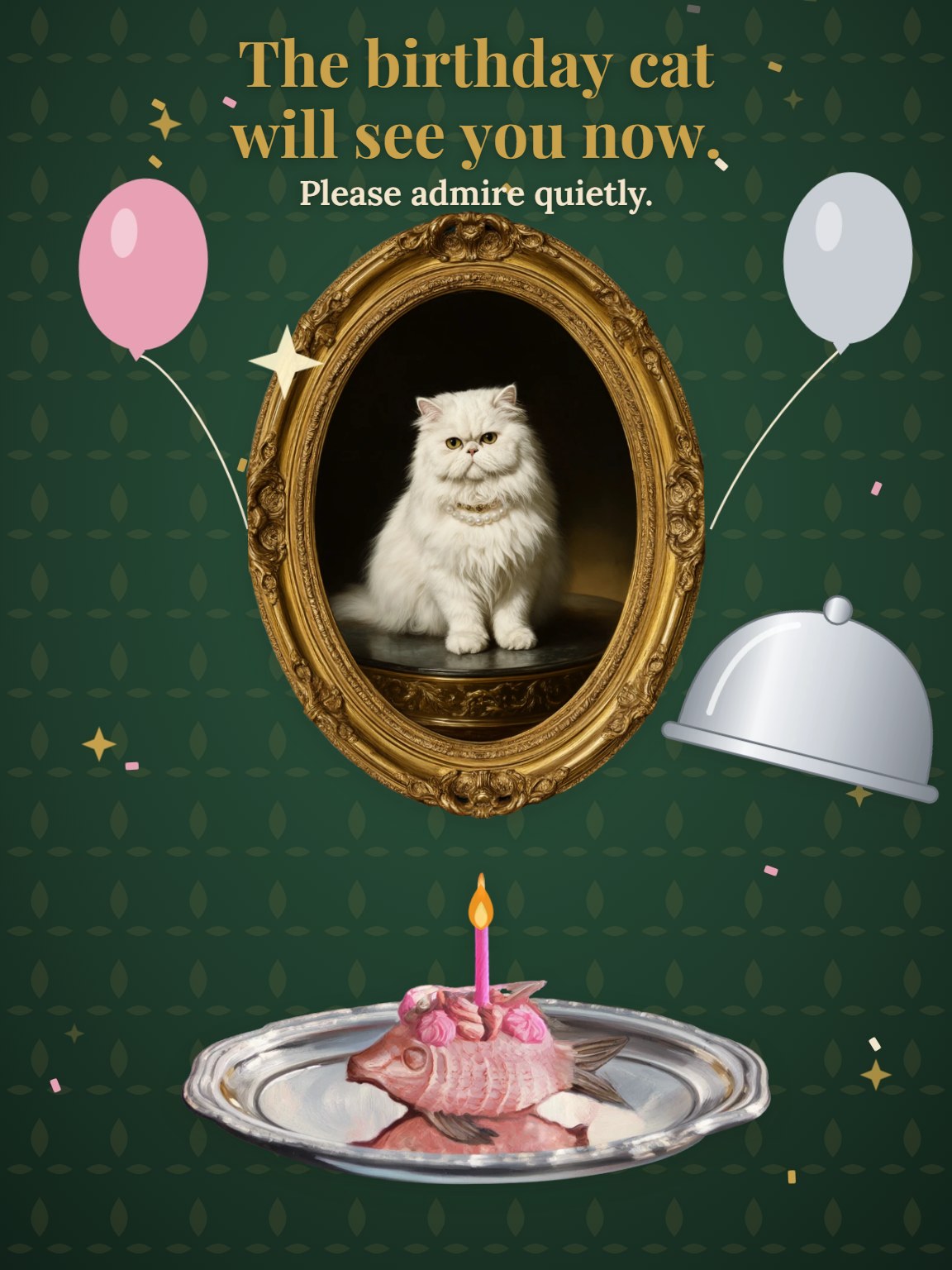 Portrait of Her Excellency Cat Birthday Card