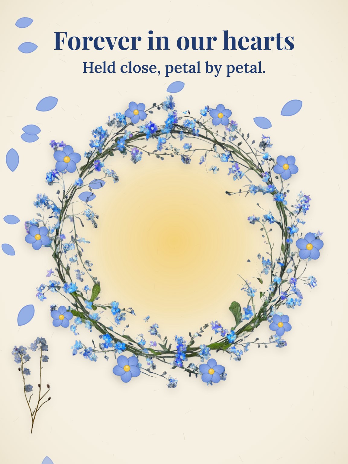 Forget-Me-Not Wreath Remembrance Card