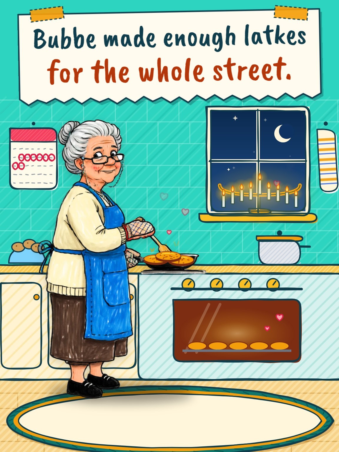 Bubbe's Latke Kitchen Hanukkah Card