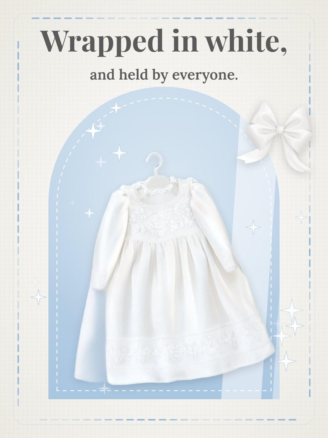 Whitework Blessing Baptism Card