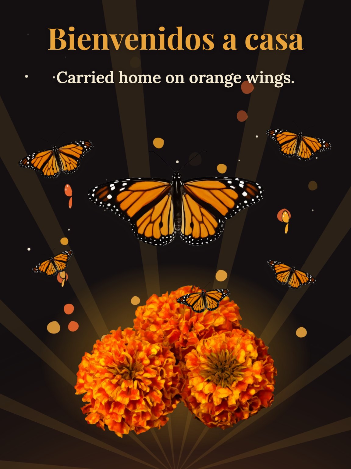 Monarchs Returning Día de los Muertos Card