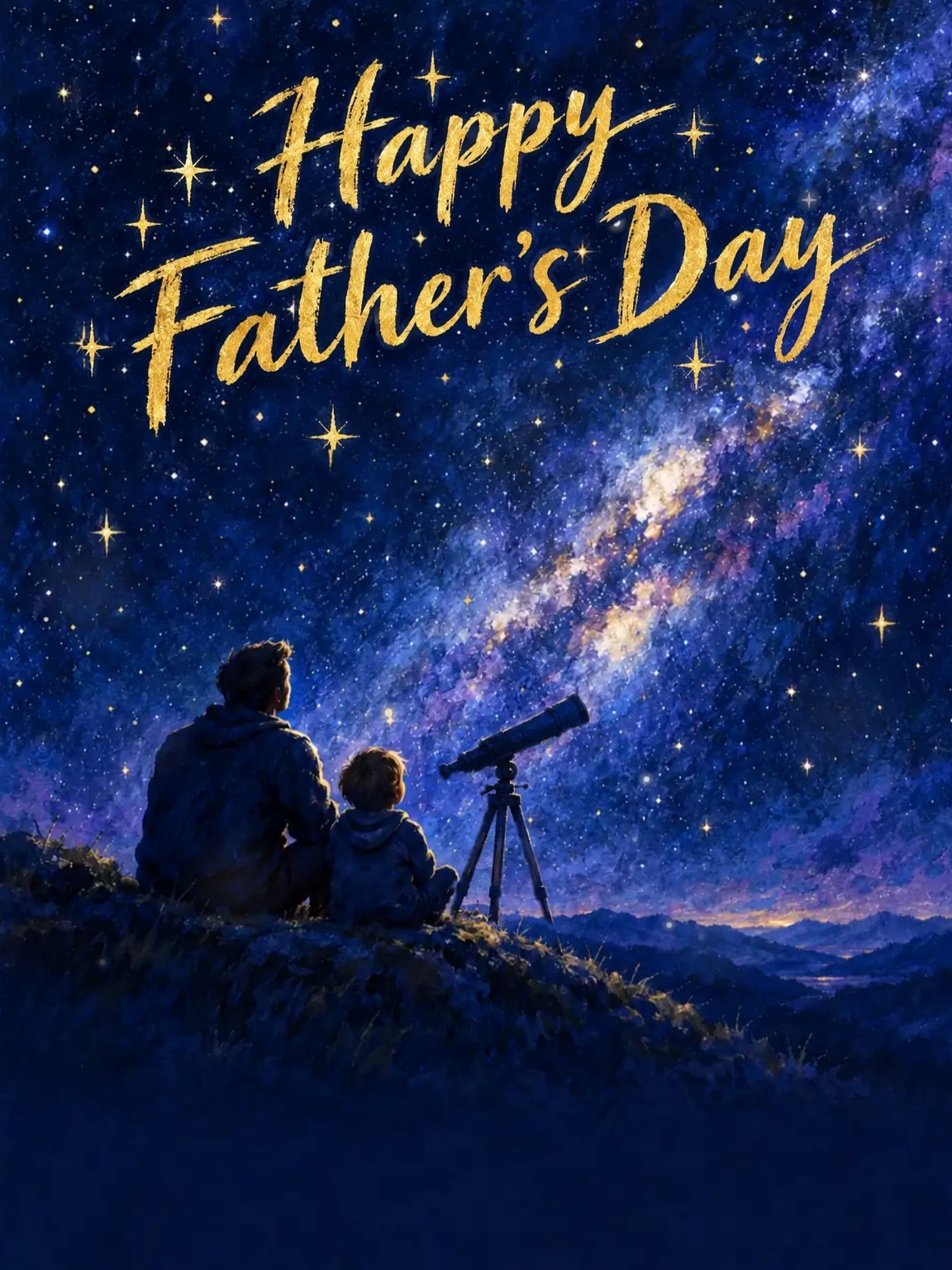 Telescope Night Father's Day Card