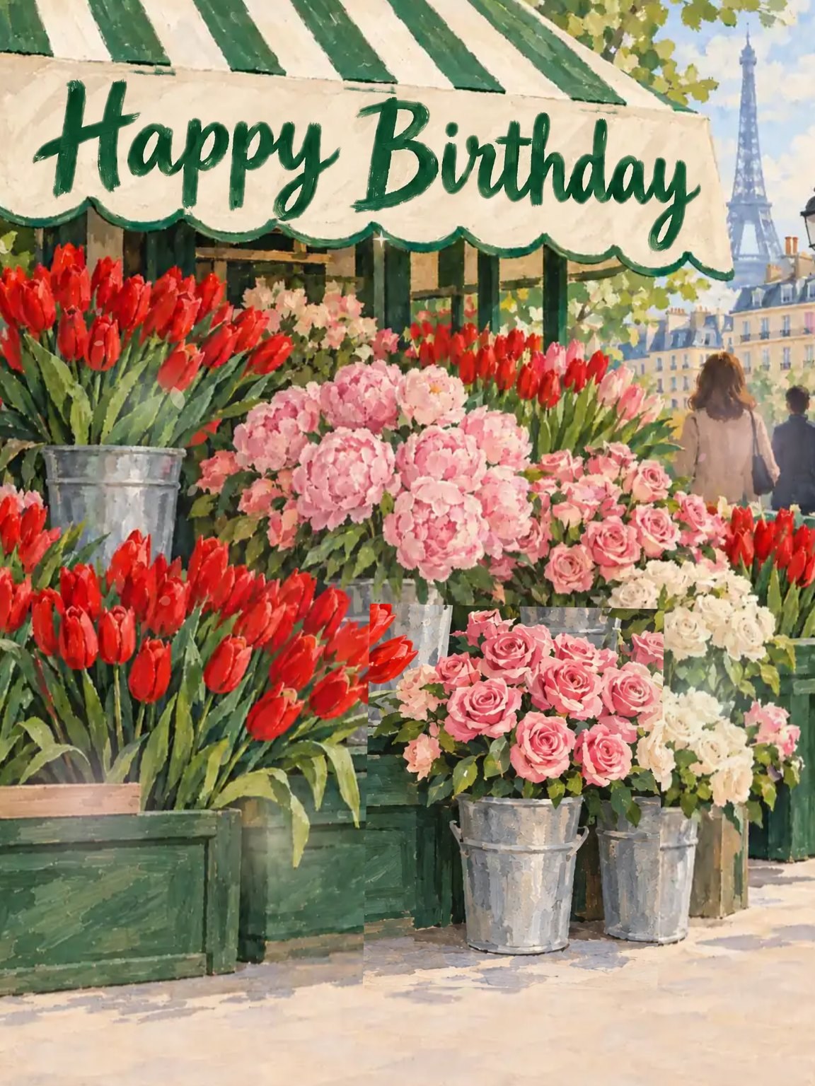 Flower Market Birthday Card