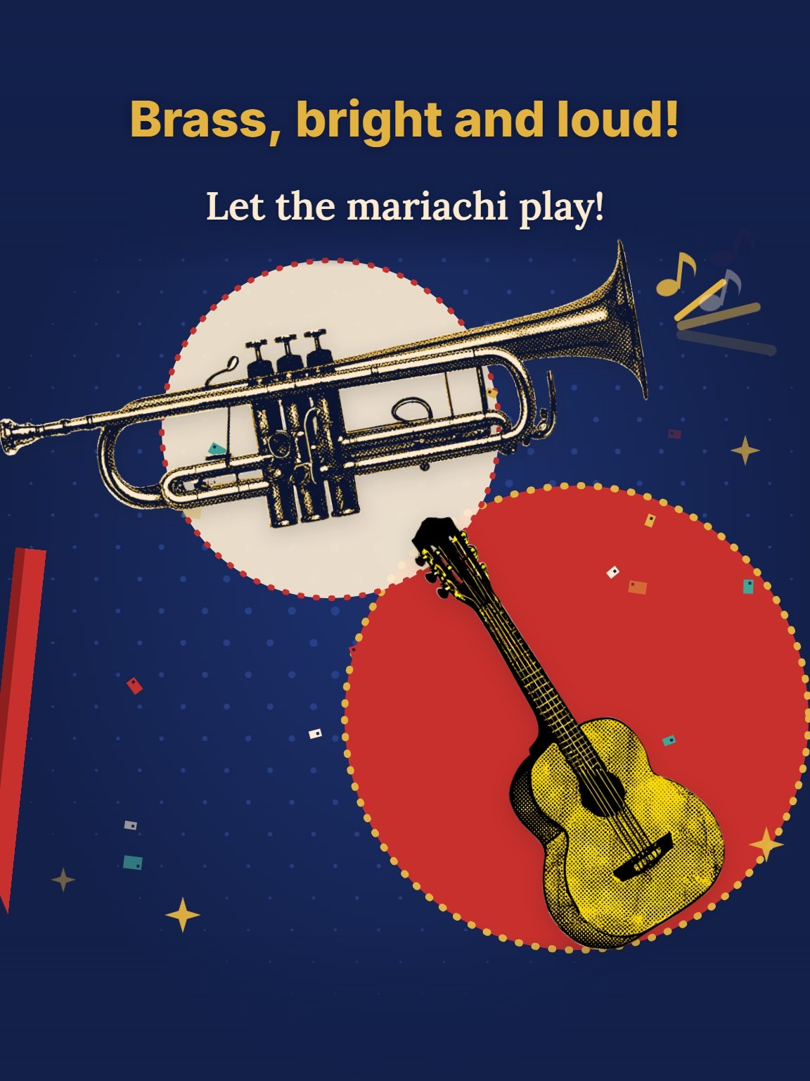 Mariachi Brass Halftone Cinco de Mayo Card