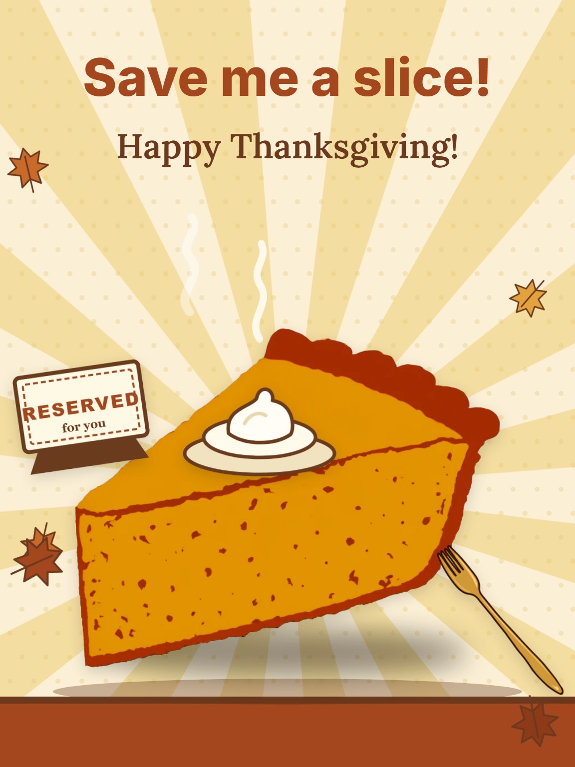 Save Me a Slice Thanksgiving Card