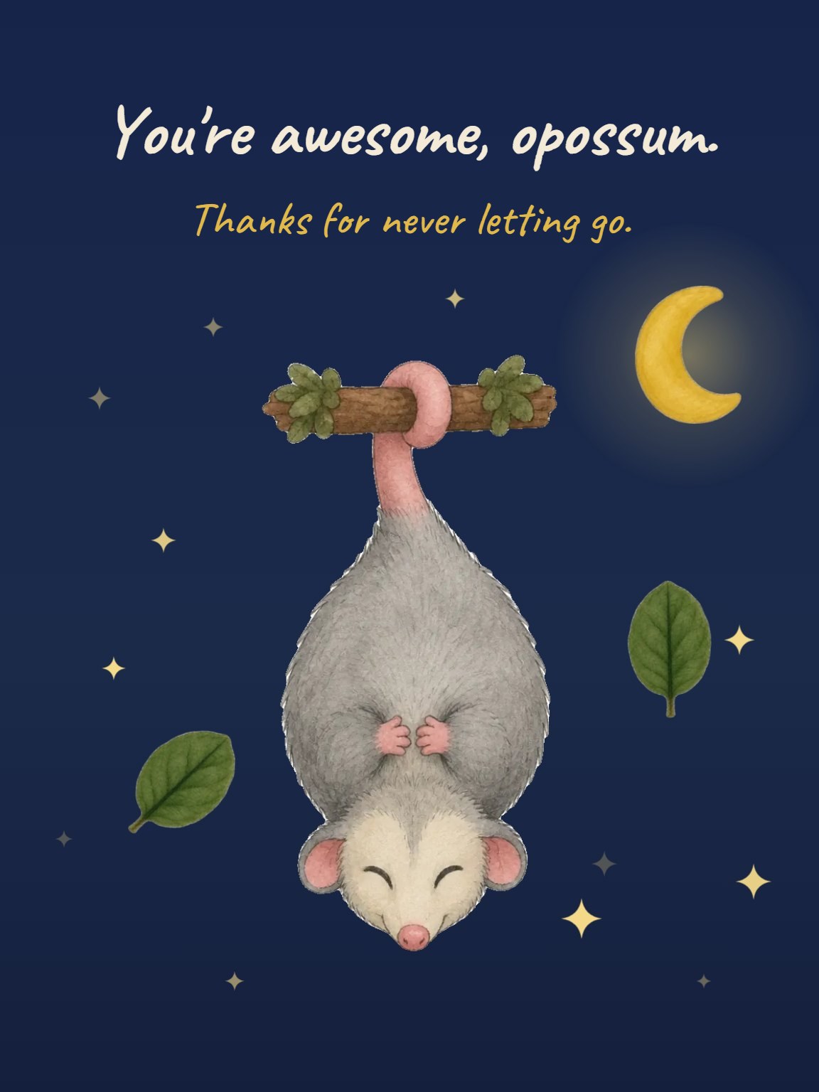 Awesome Opossum Thank You Card