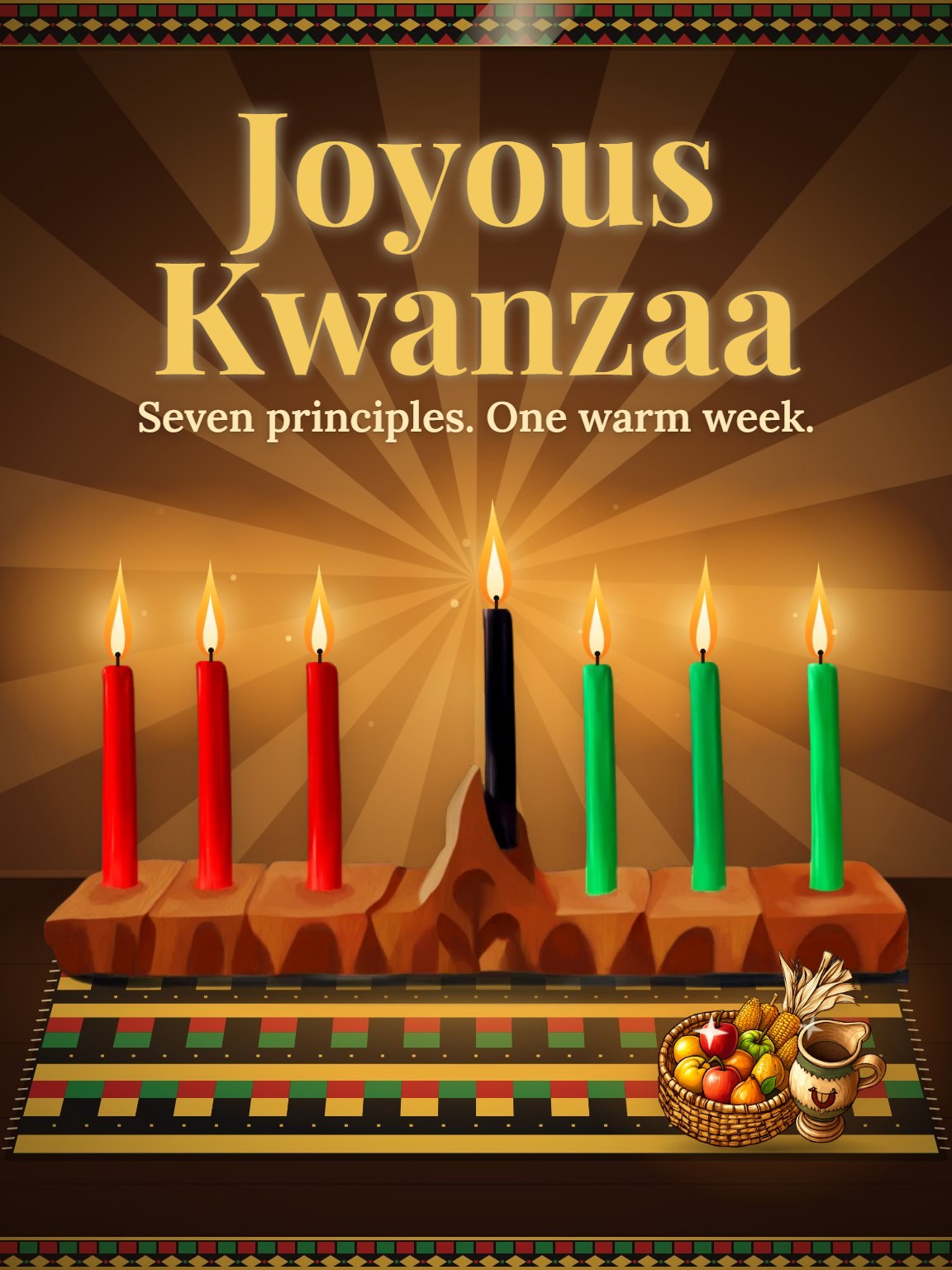 Kinara Candlelight Kwanzaa Card