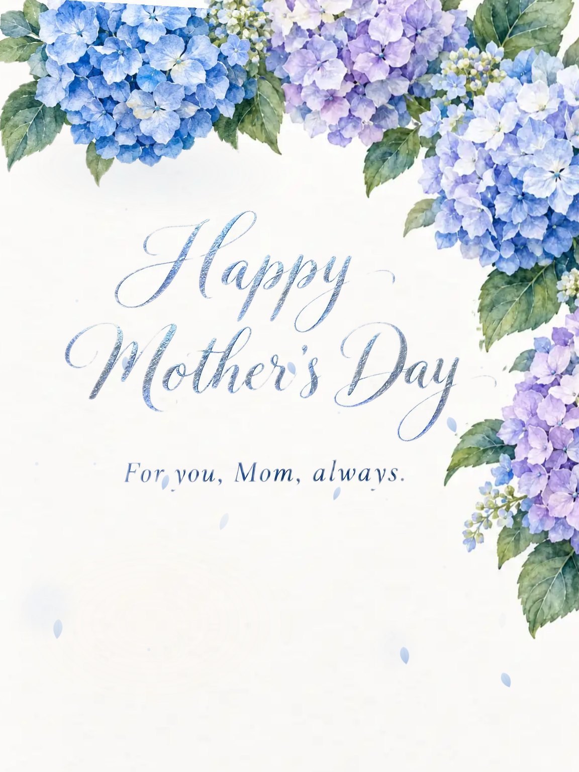 Blue Hydrangea Mother's Day Card