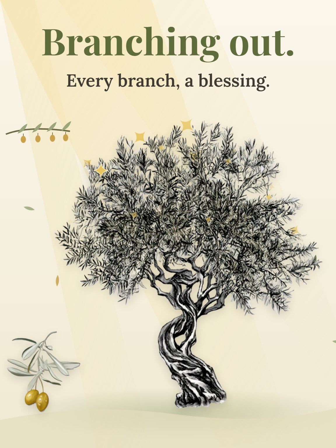 Olive Grove Blessing Bar or Bat Mitzvah Card