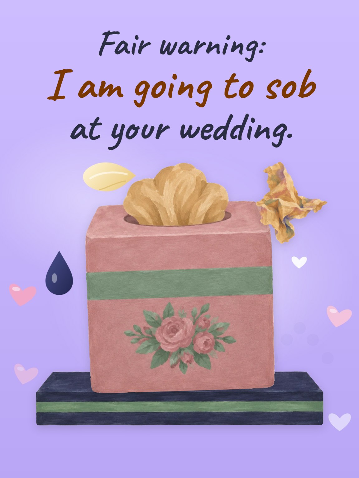 Going to Sob Wedding Congratulations Card