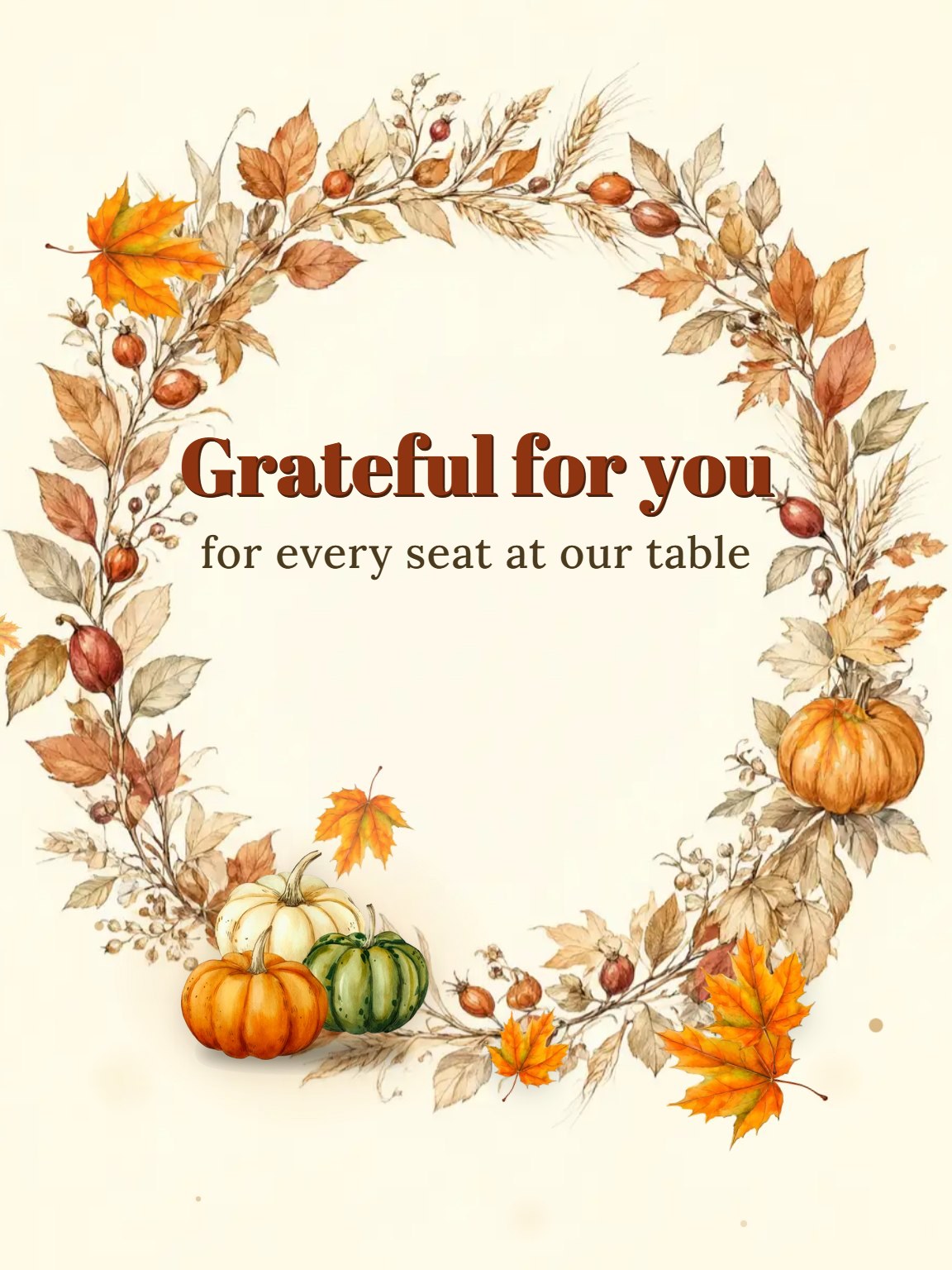 Autumn Wreath Thanksgiving Card