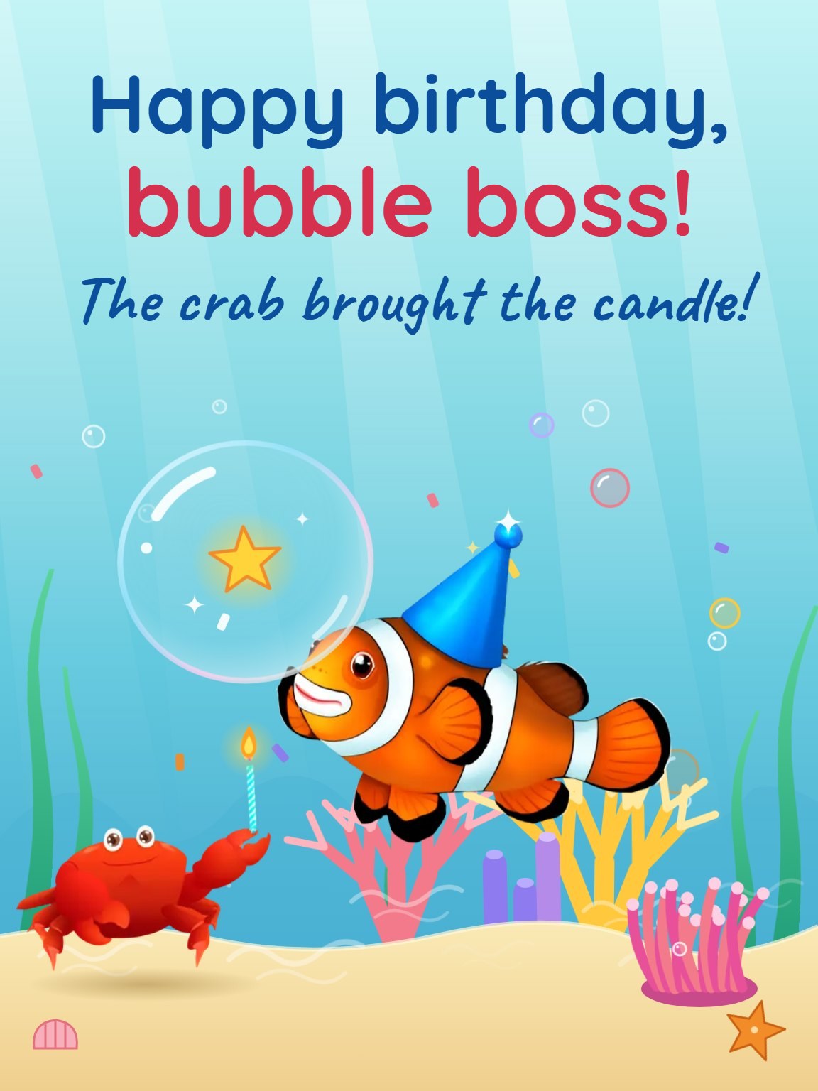 Bubble Reef Kids Birthday Card