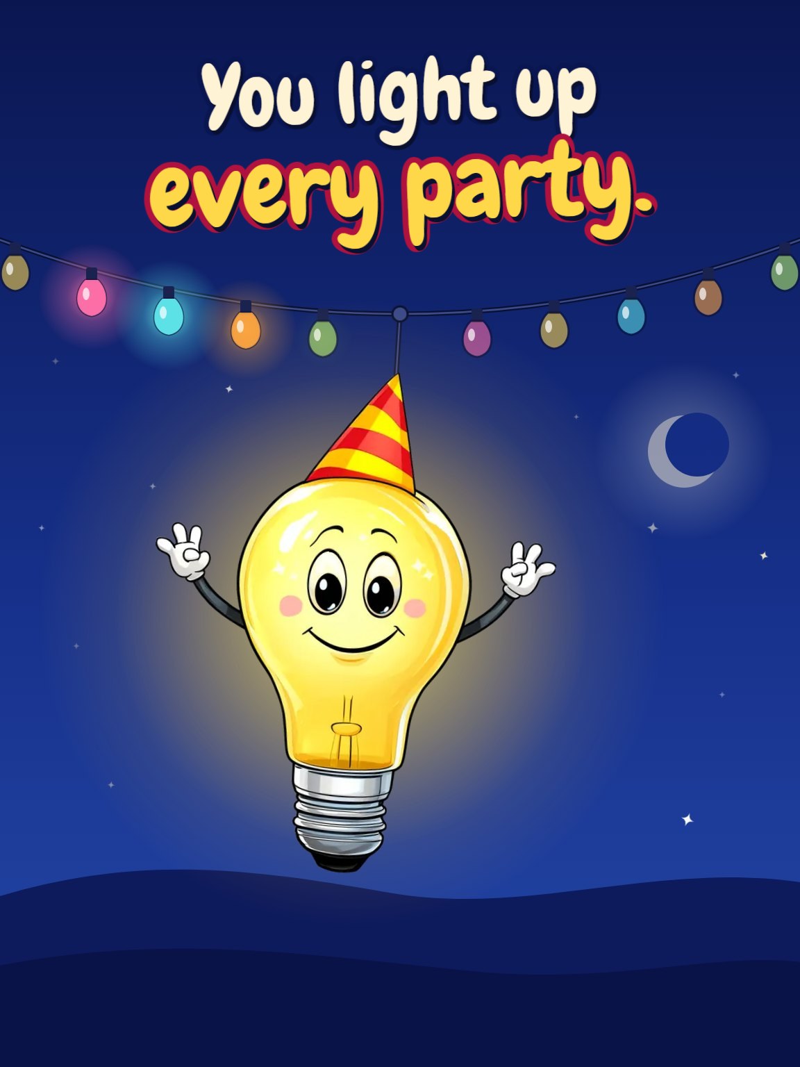 String Lights Birthday Card