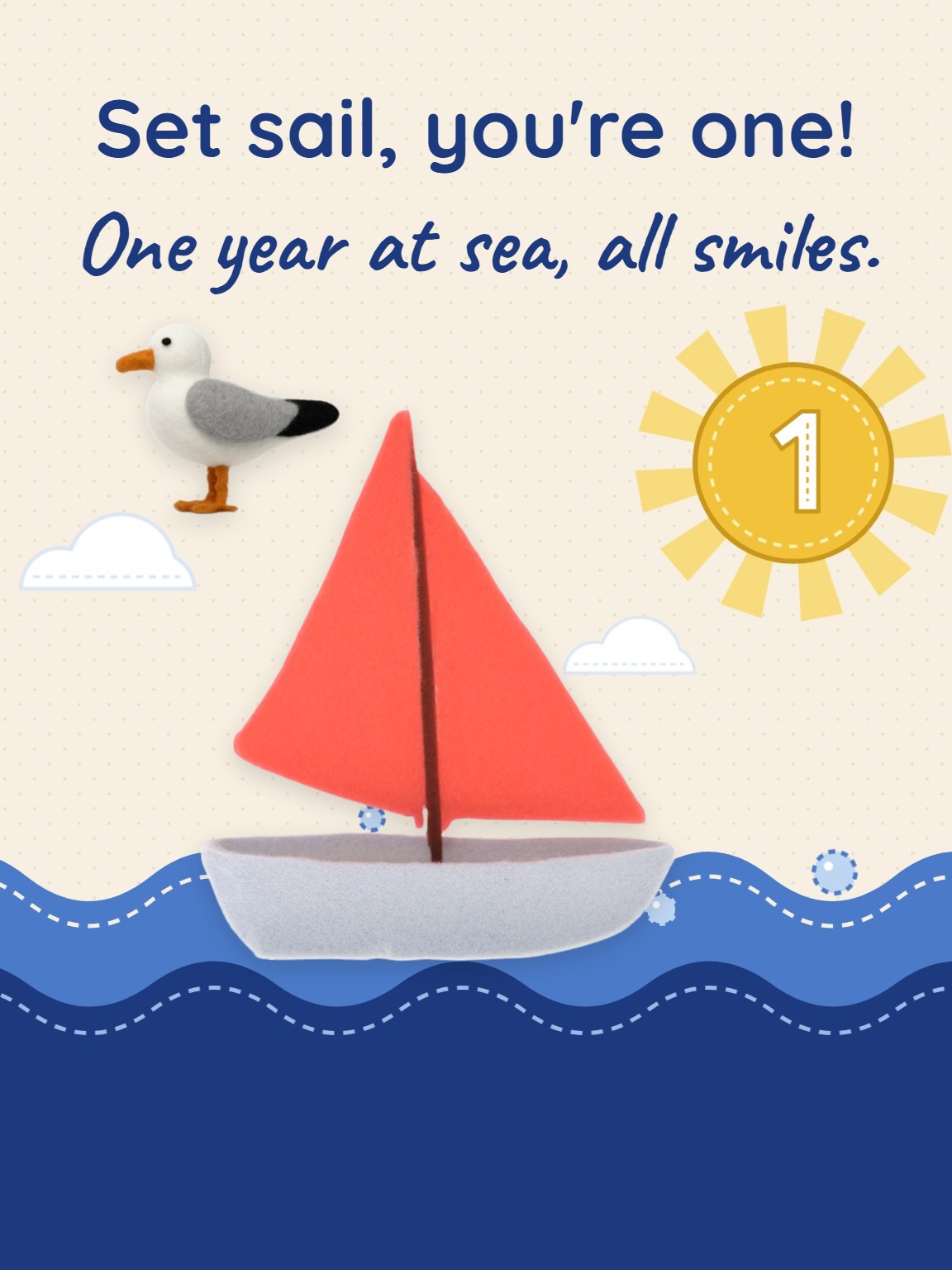 One Small Sailor First Birthday Card
