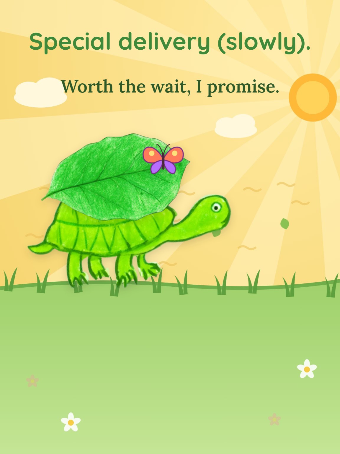 Small Turtle, Big Thanks Kids Thank You Card