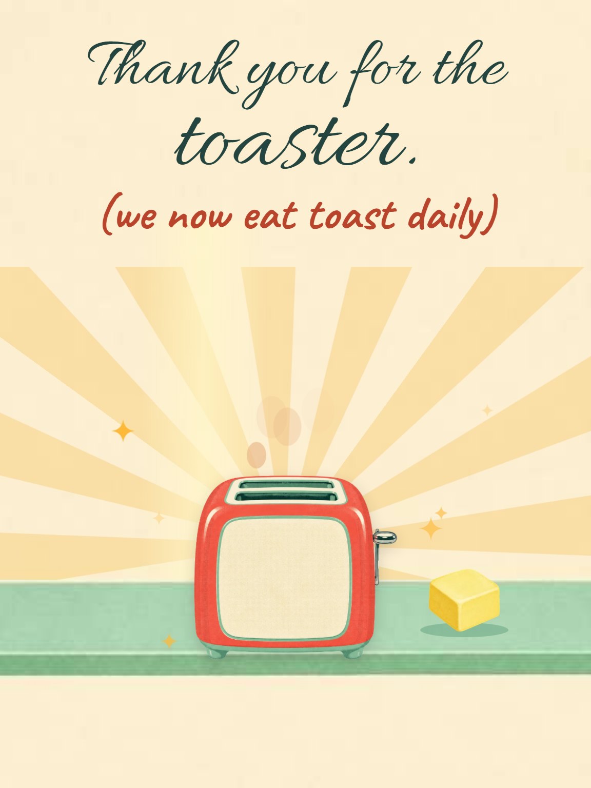 Thank You for the Toaster Wedding Card