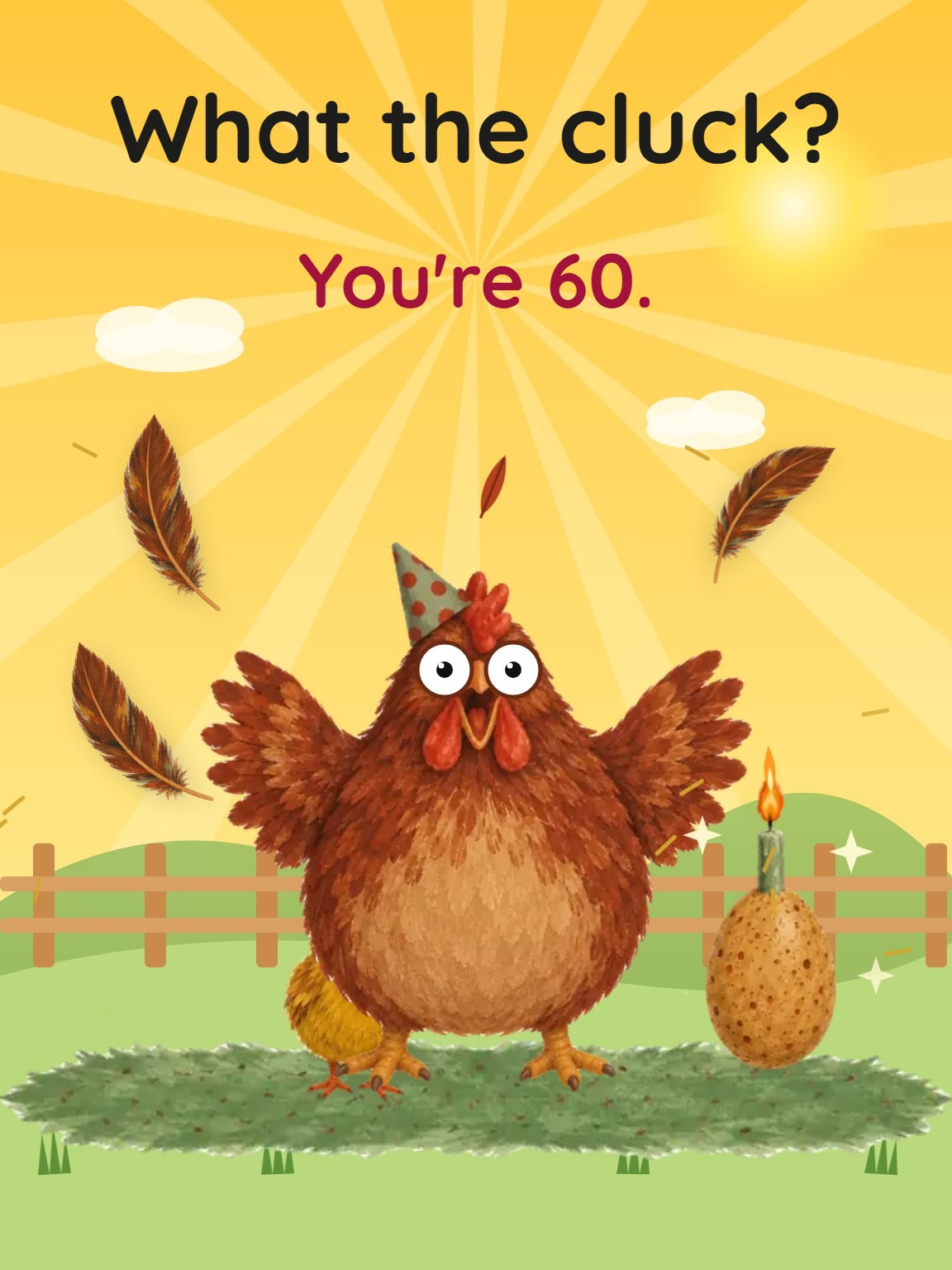 What the Cluck 60th Birthday Card