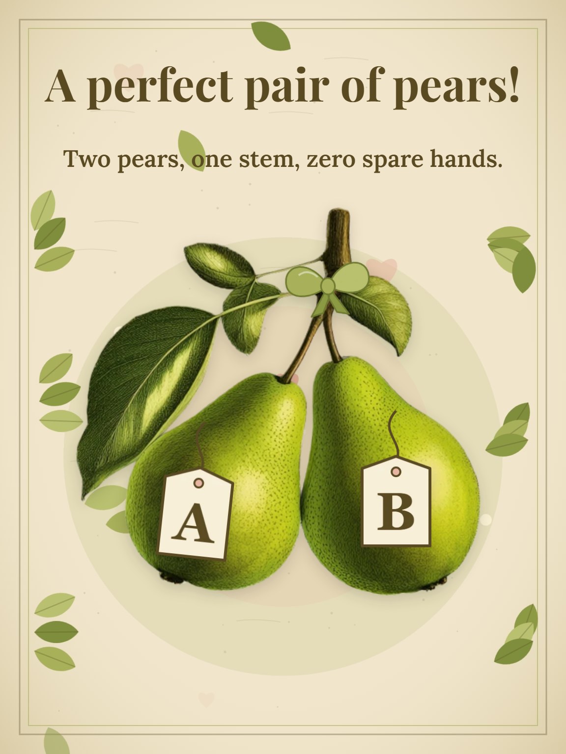 Two Little Pears New Baby Twins Card