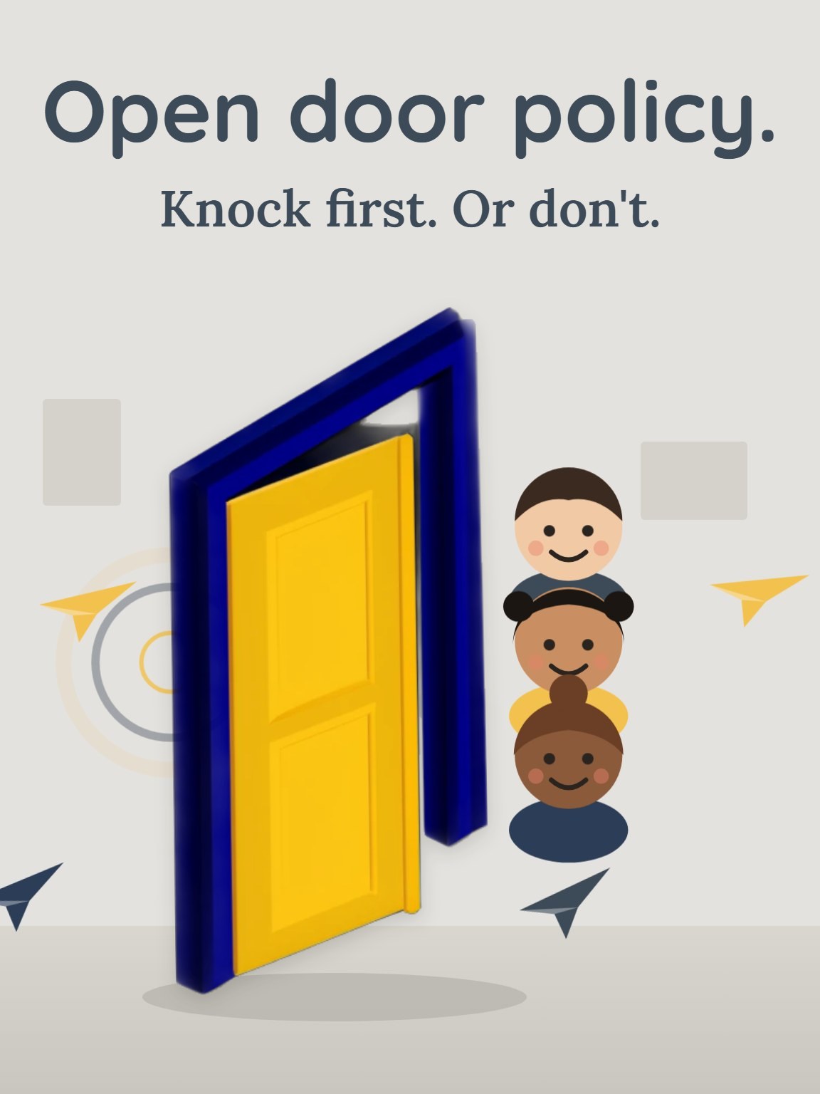 Open Door Policy Boss Day Card