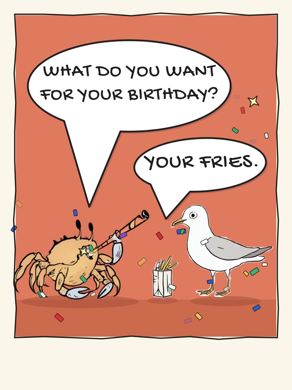 Your Fries Funny Birthday Card