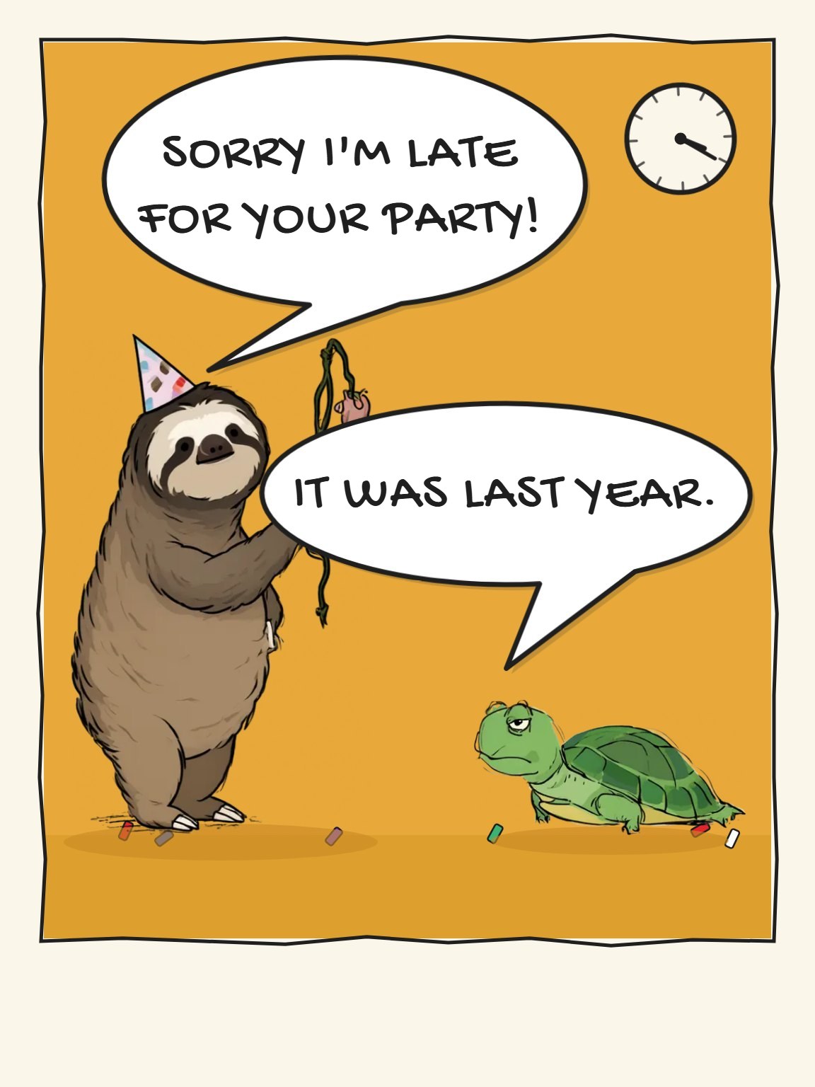 Fashionably Late Funny Birthday Card