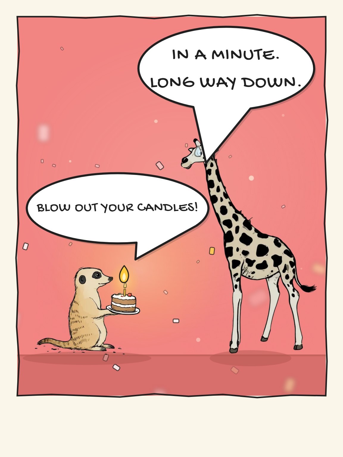 Long Way Down Funny Birthday Card