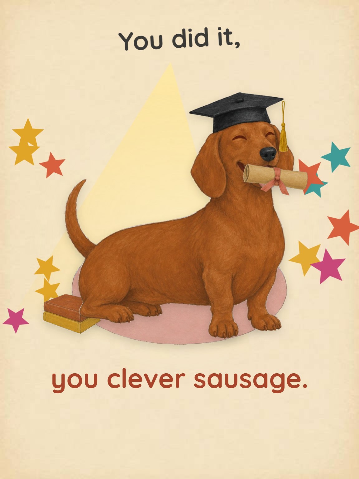 Clever Sausage Graduation Card