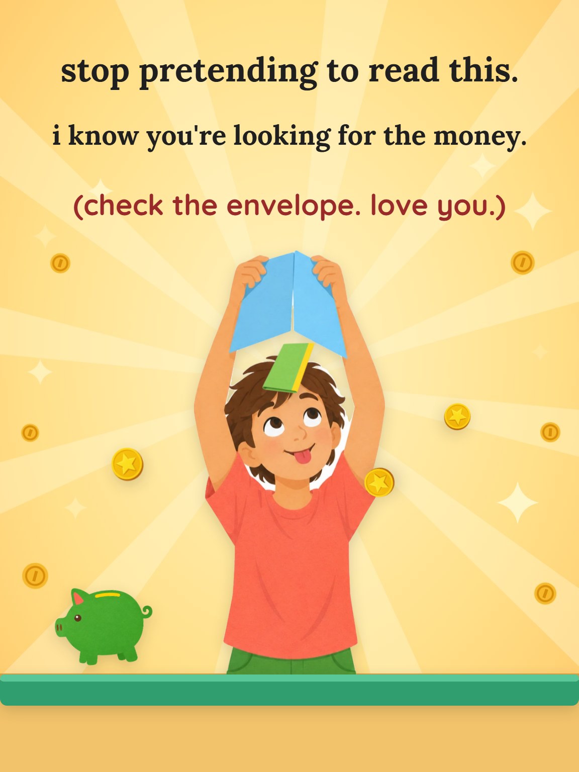 Looking for the Money Kids Birthday Card