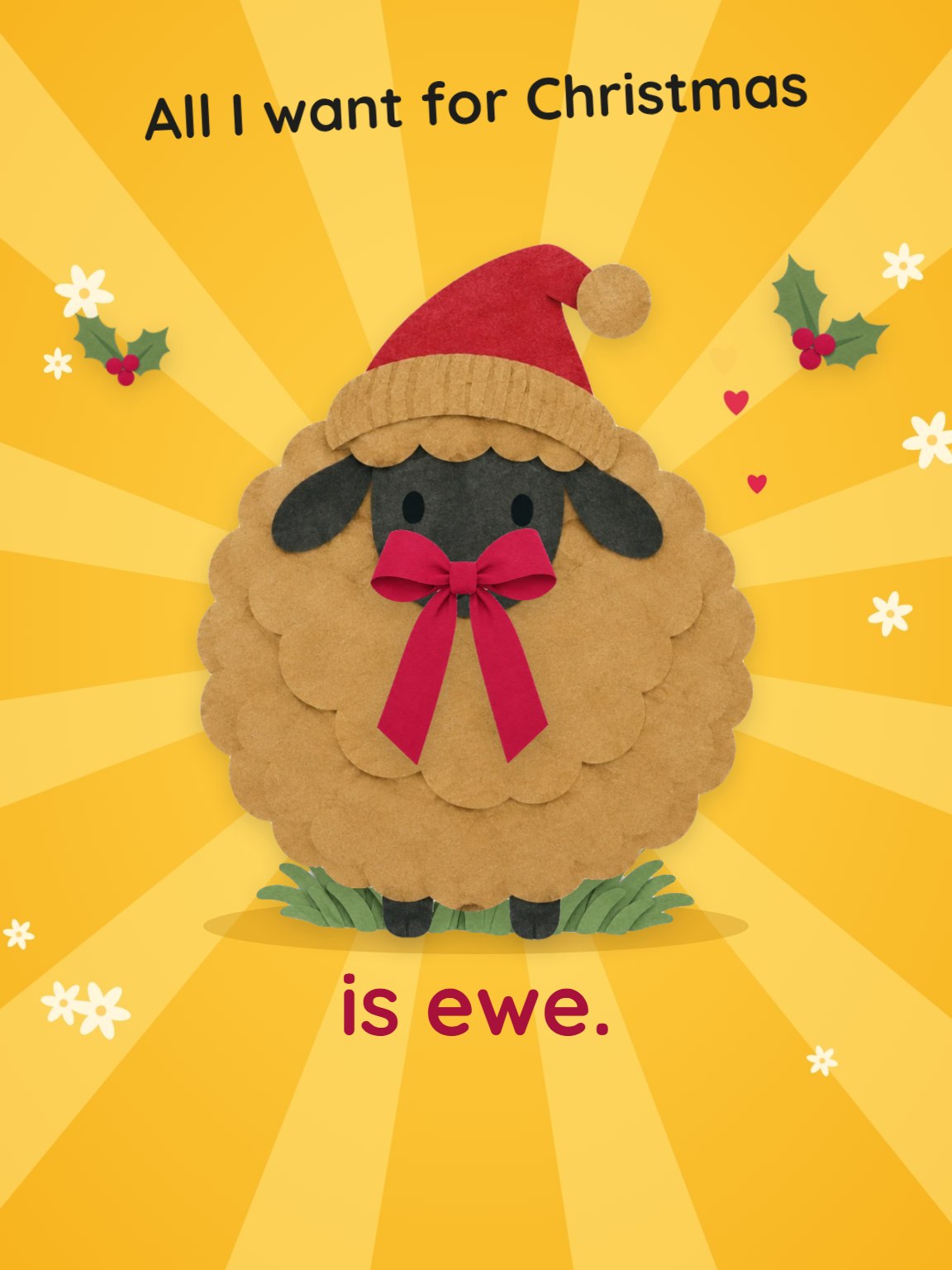 All I Want Is Ewe Funny Christmas Card